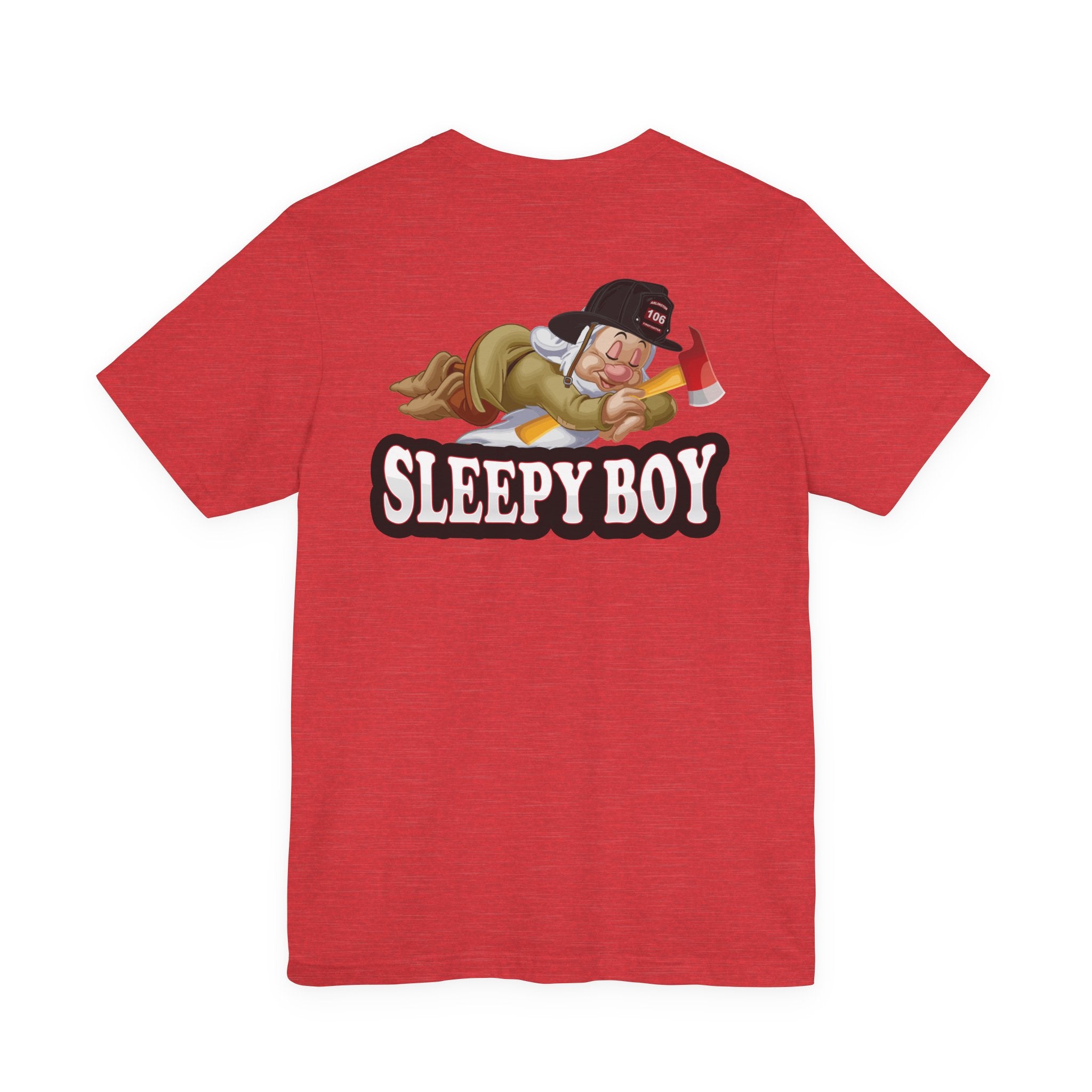 Sleepy Boy Firefighter - Heavy Cotton Unisex Tee -