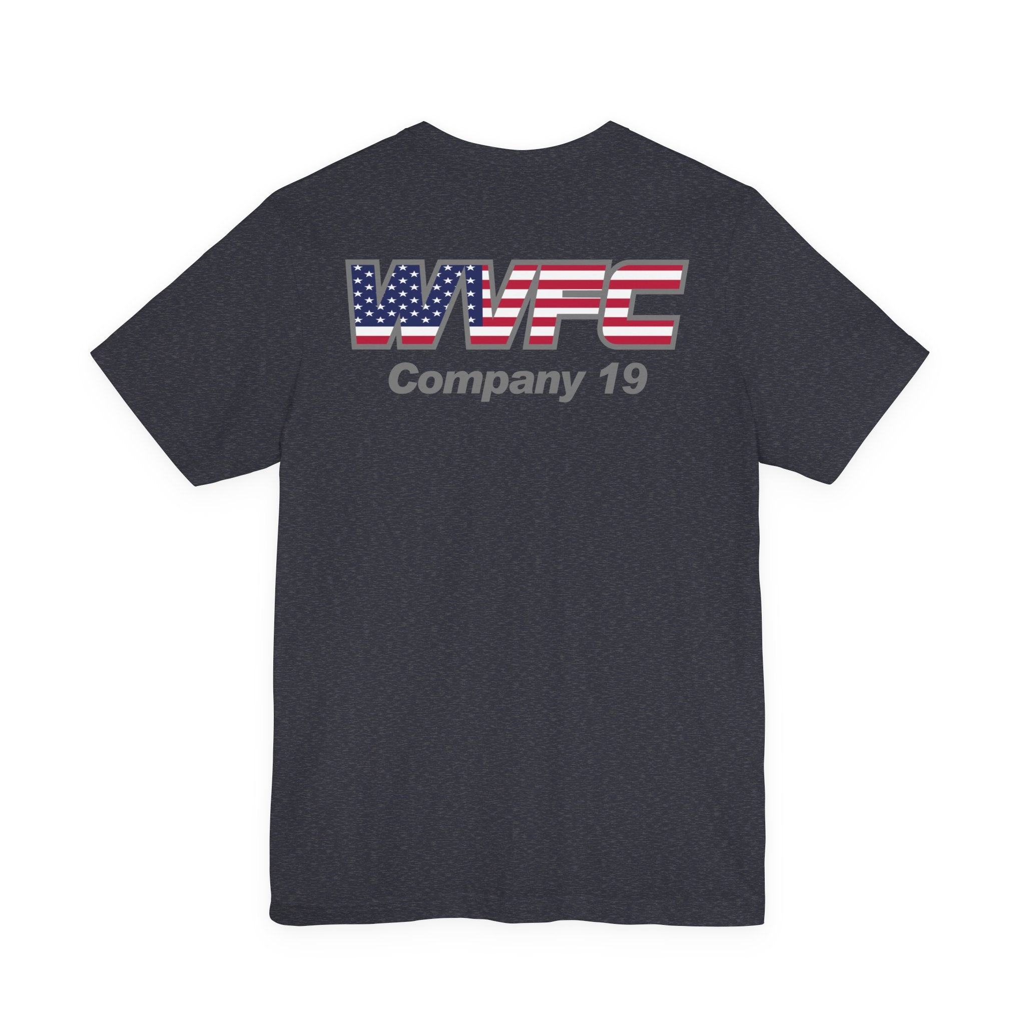 WVFC Goat Logo 2 Version 3 US Flag Gray- Unisex Jersey Short Sleeve Tee