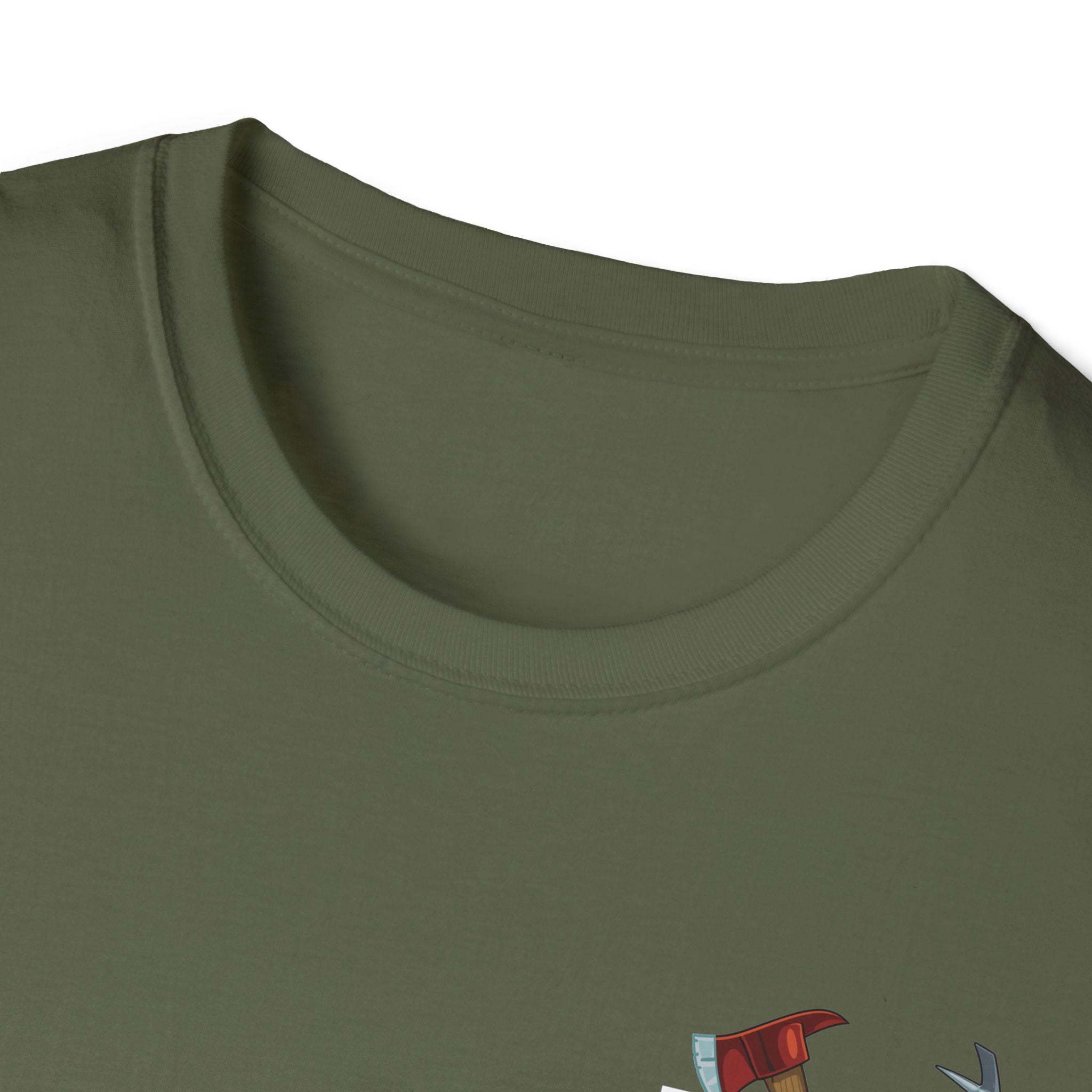 Firefighter Dad US Flag - Unisex Softstyle T-Shirt
