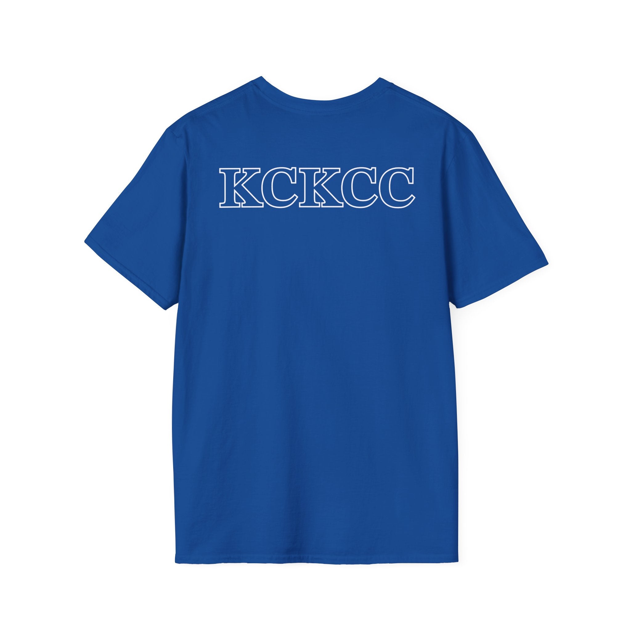 KCKCC Badge White outline - Gildan 64000 Unisex Softstyle T-Shirt