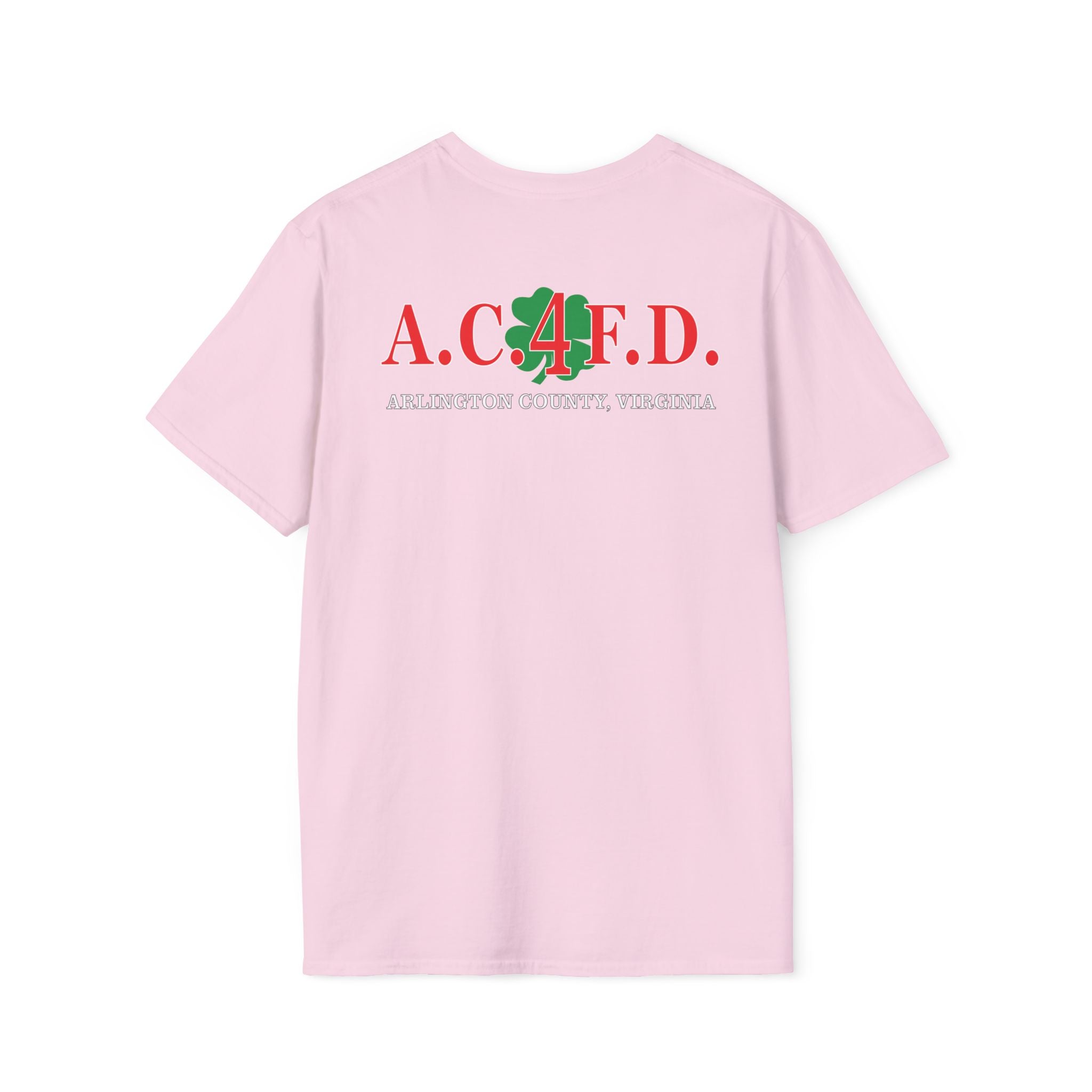Station 4 Clover front / acfd clover back - Gildan Soft Cotton Softstyle T-Shirt