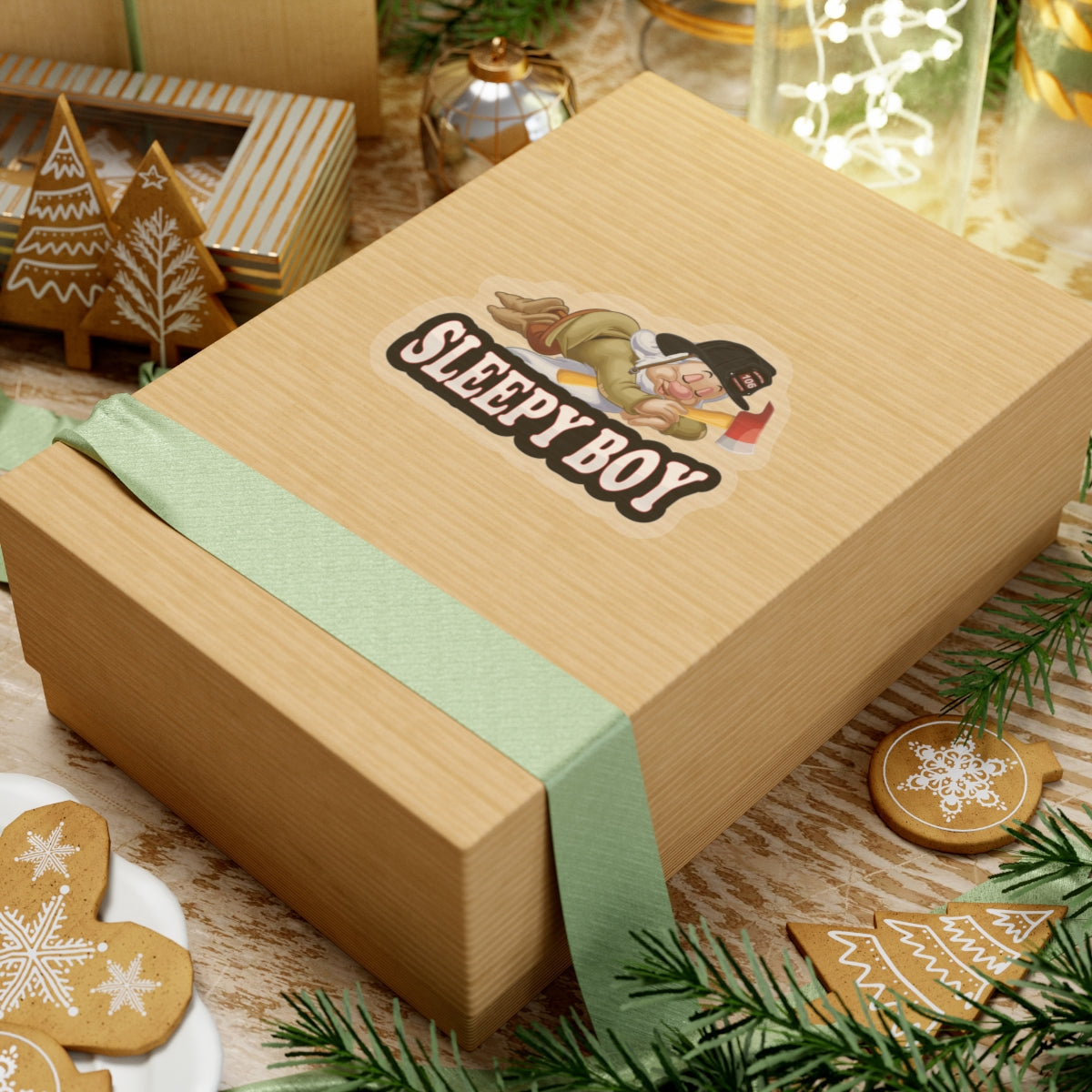 Sleepy Boy Firefighter Kiss-Cut Stickers