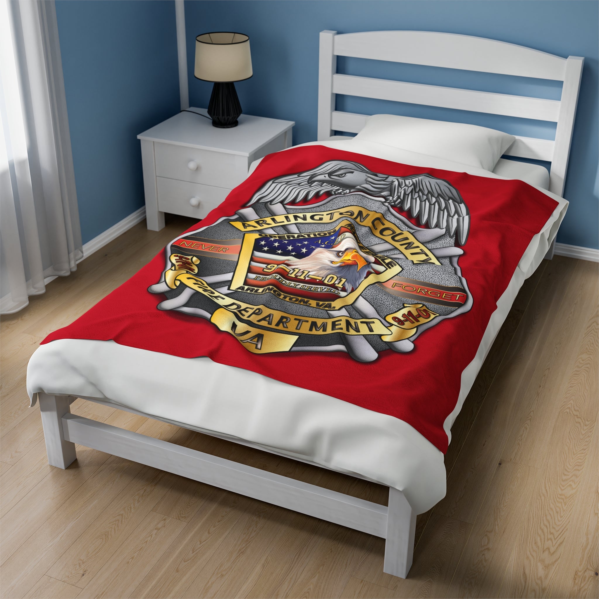 Arlington 9/11 Badge - Velveteen Plush Blanket