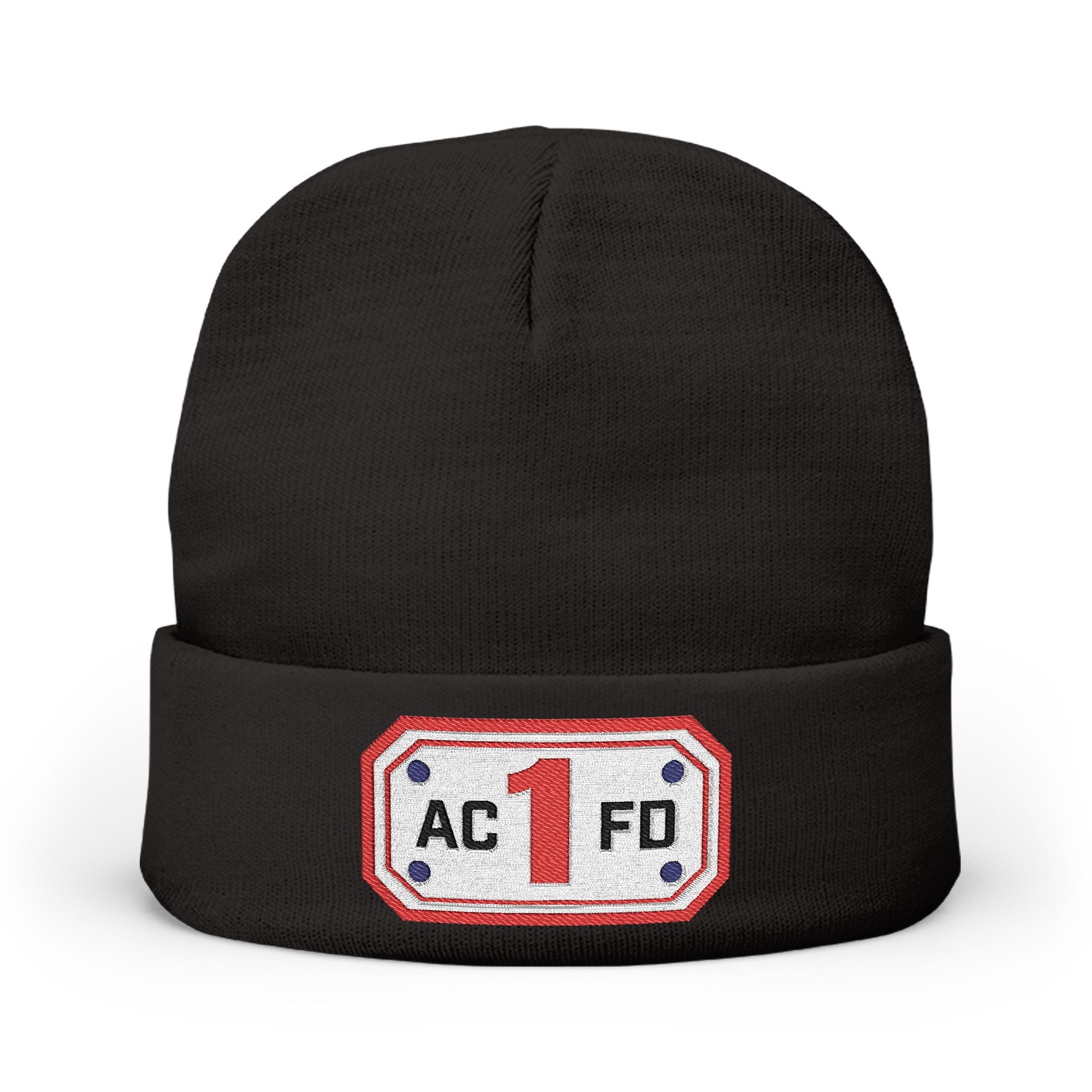 Arlington Engine 1- Knit Beanie (Embroidery)