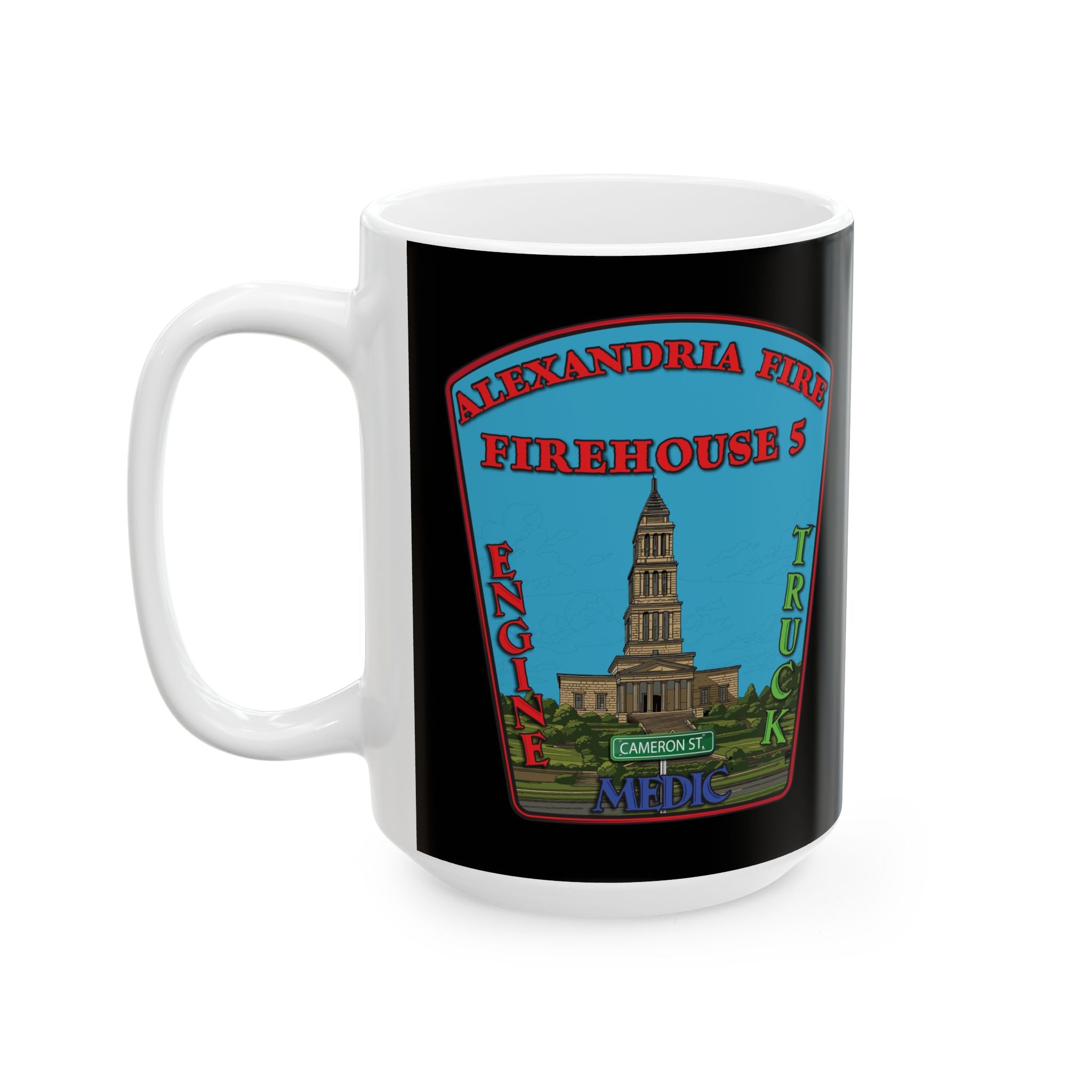 Alexandria Fire Station 5  - Black Mug, (11oz, 15oz)
