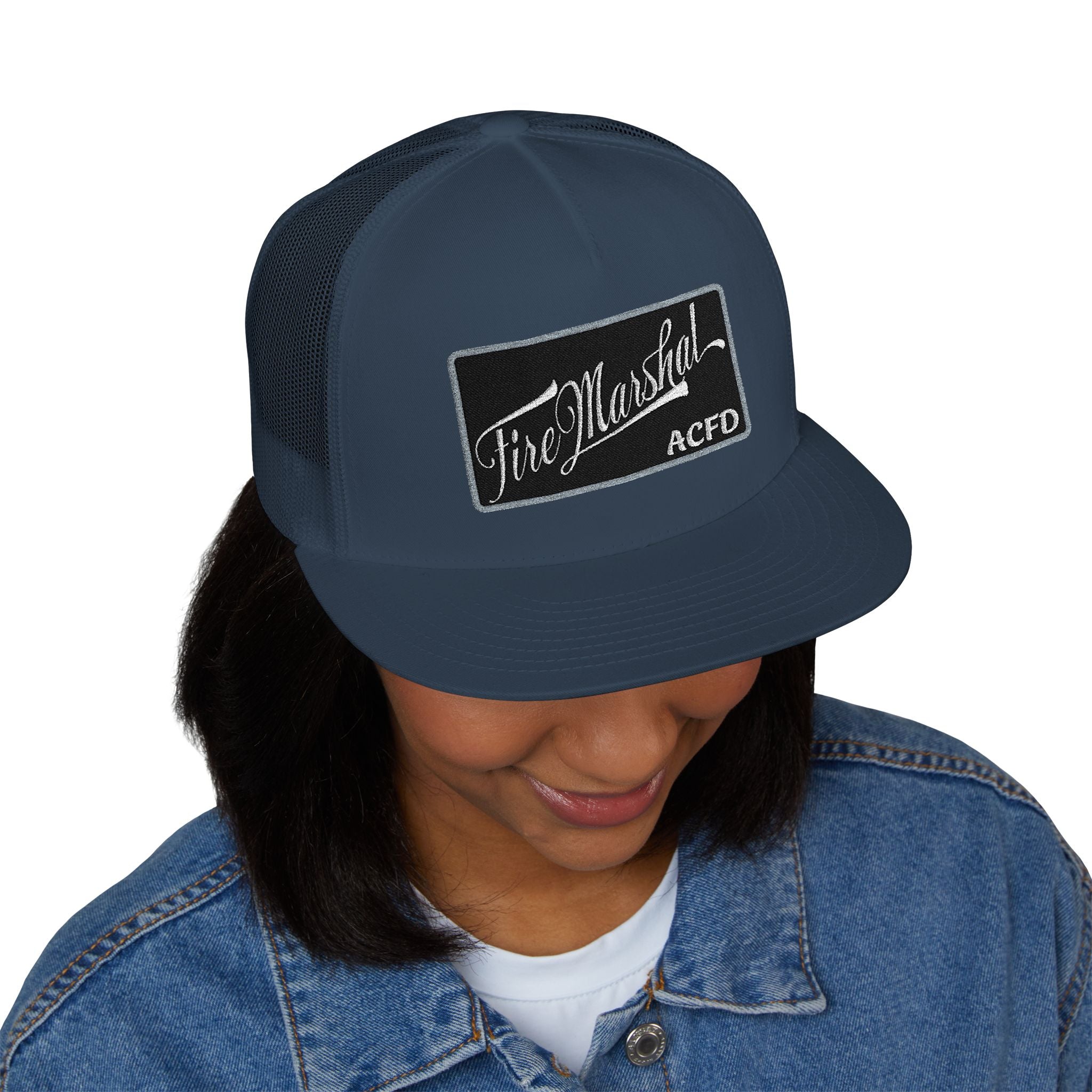 Arlington Fire Marshal Written - 5 Panel Trucker Cap (Embroidery)
