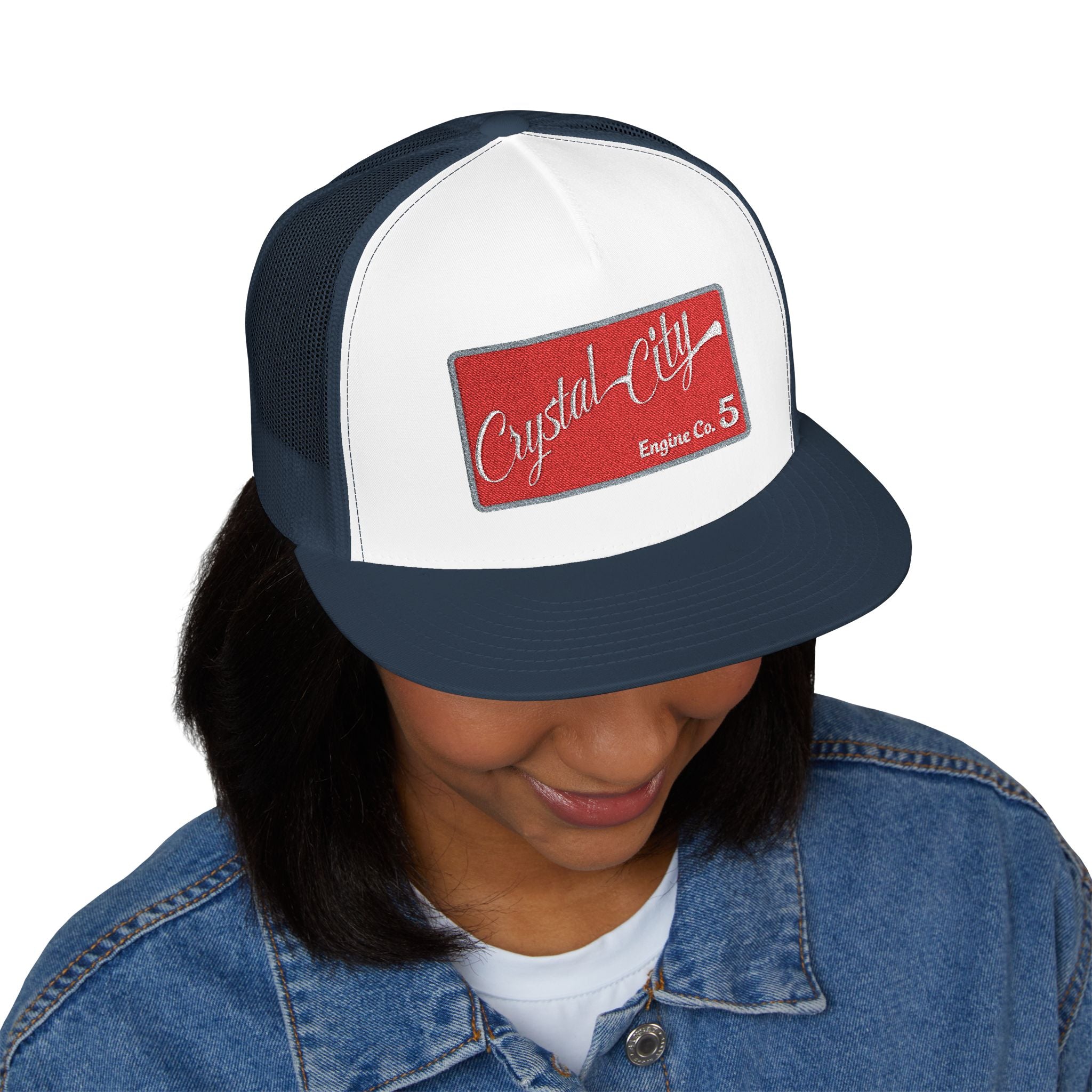 Arlington Crystal City Engine 5 - 5 Panel Trucker Cap (Embroidery)