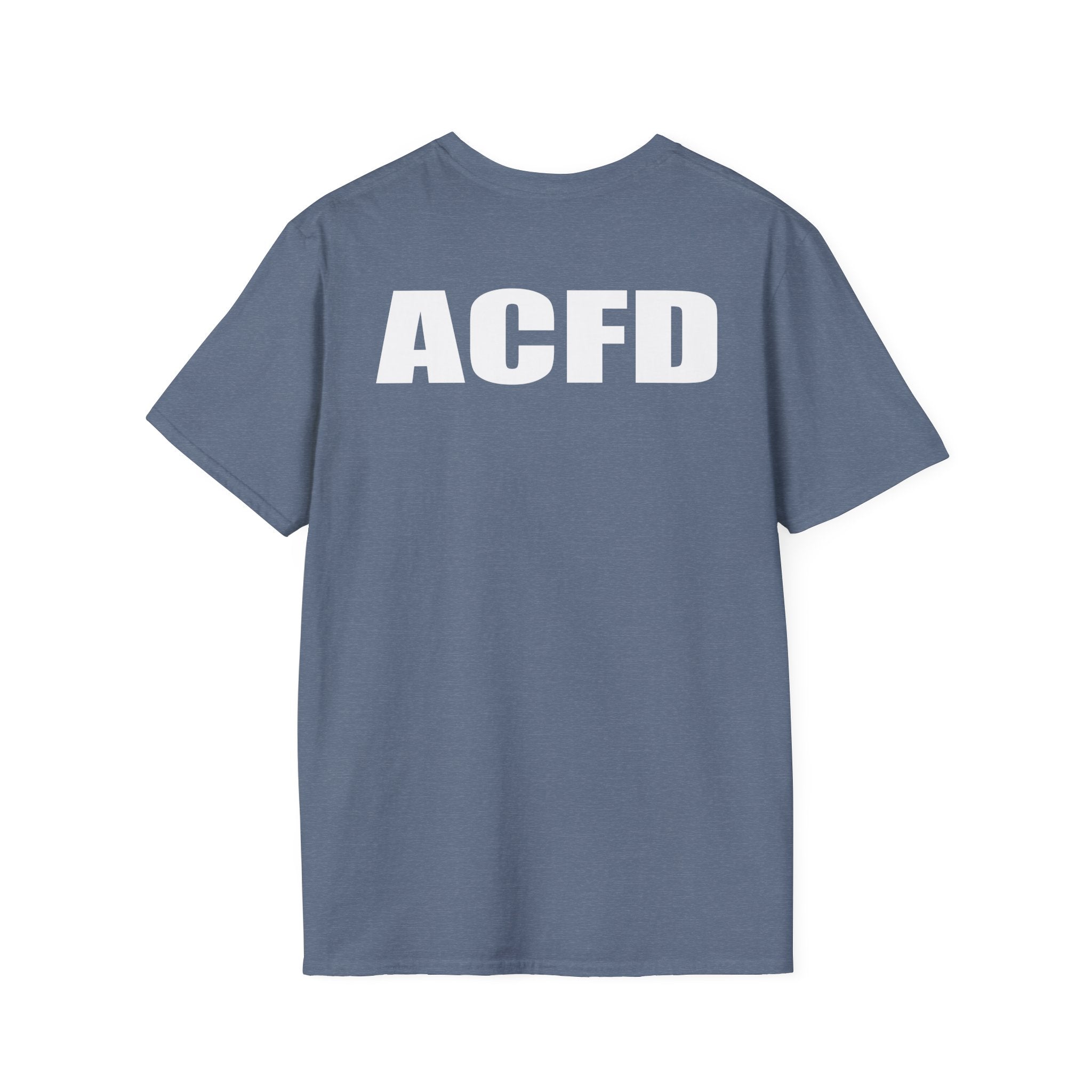 Station 3 Rhino Logo Firefighter Back - Gildan Soft Cotton Softstyle T-Shirt