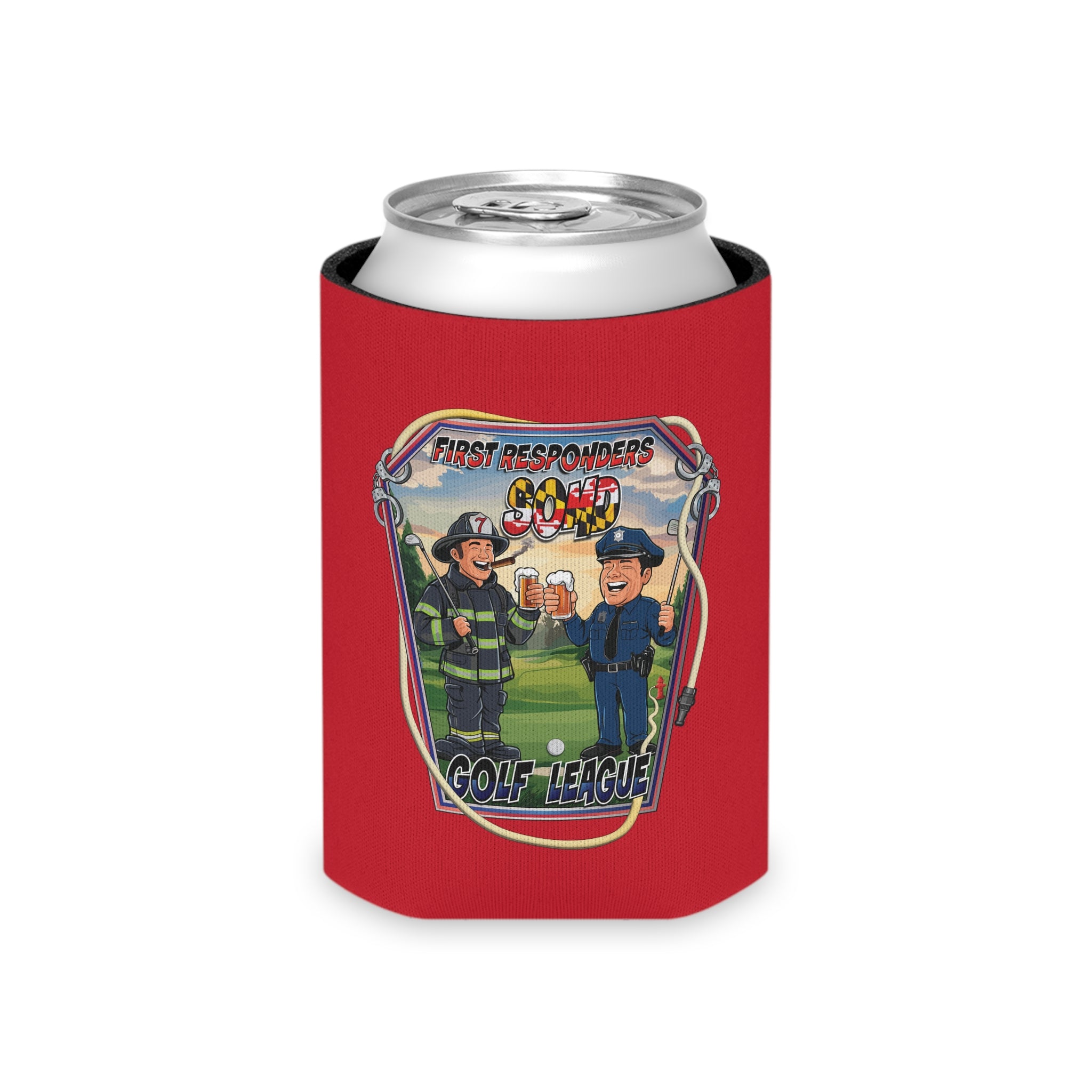 SOMD First Responder Golf Red Can Cooler