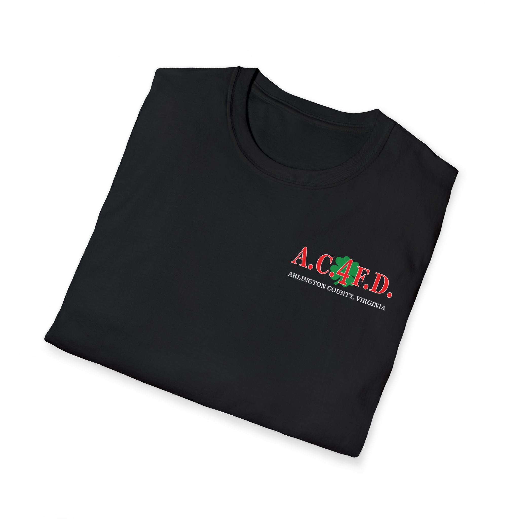 Station 4 acfd clover front/RatPack back - Gildan Soft Cotton Softstyle T-Shirt
