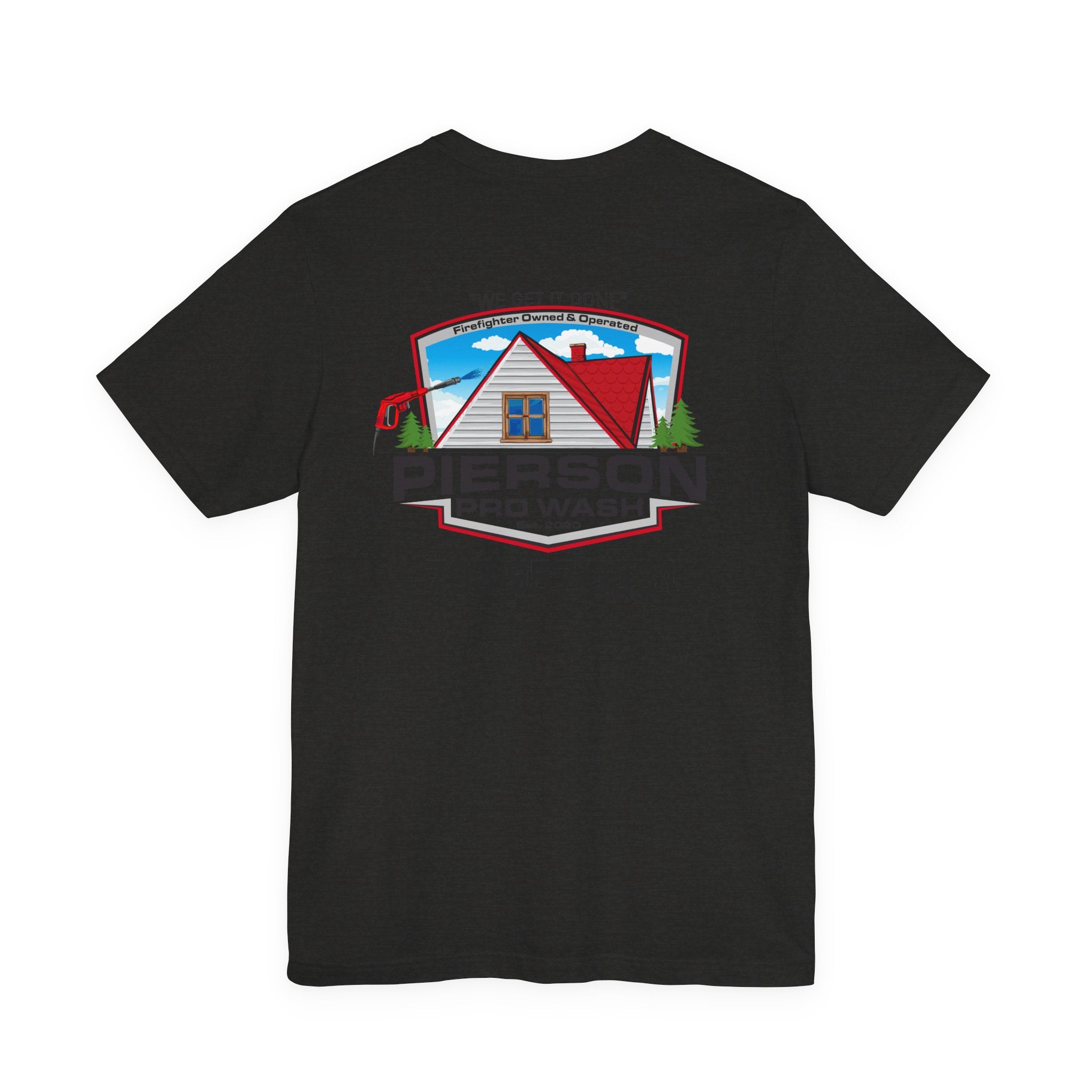 Pierson Pro Wash White Shirt Logo - Bella+Canvas Soft Unisex Tee