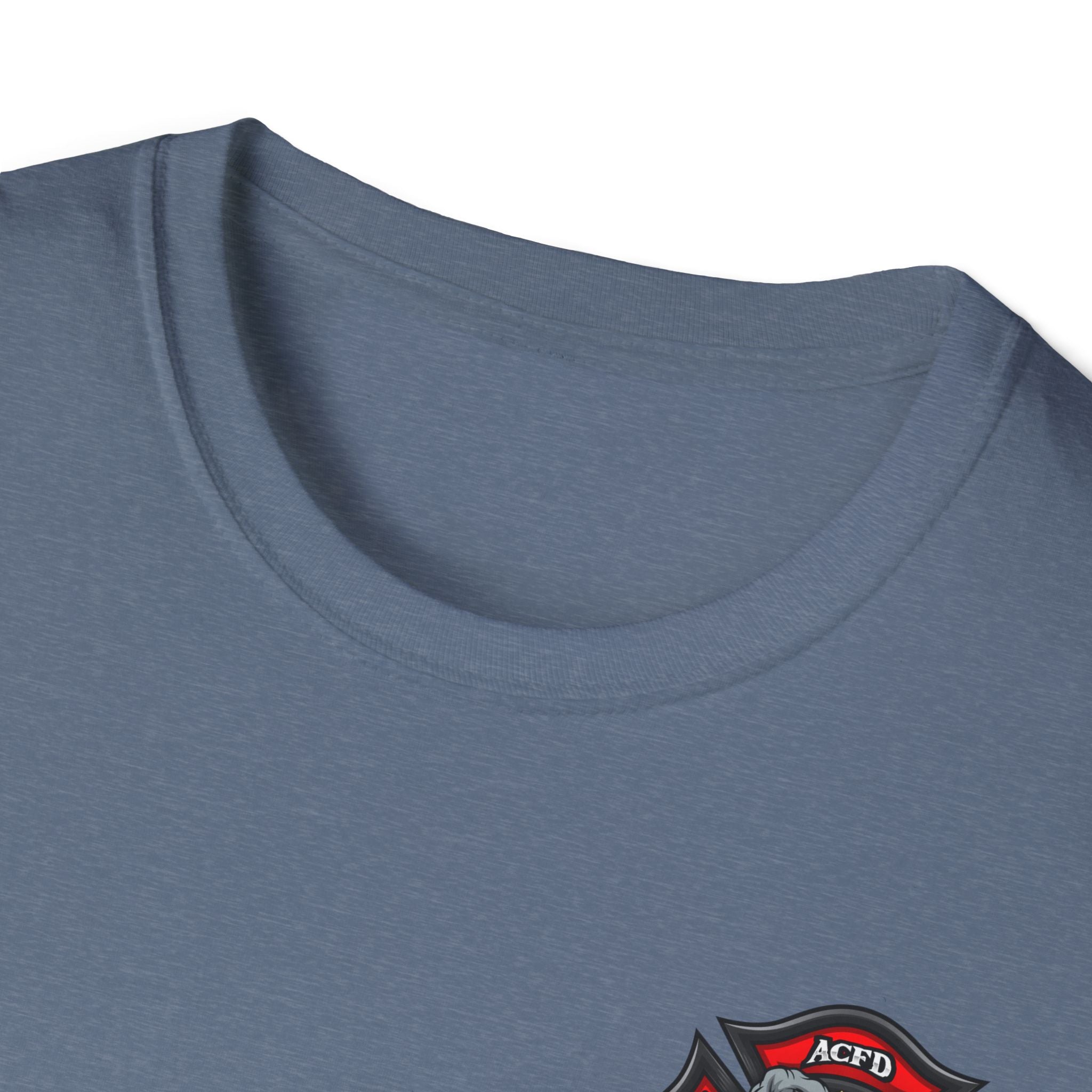 Station 3 Rhino Logo Firefighter Back - Gildan Soft Cotton Softstyle T-Shirt