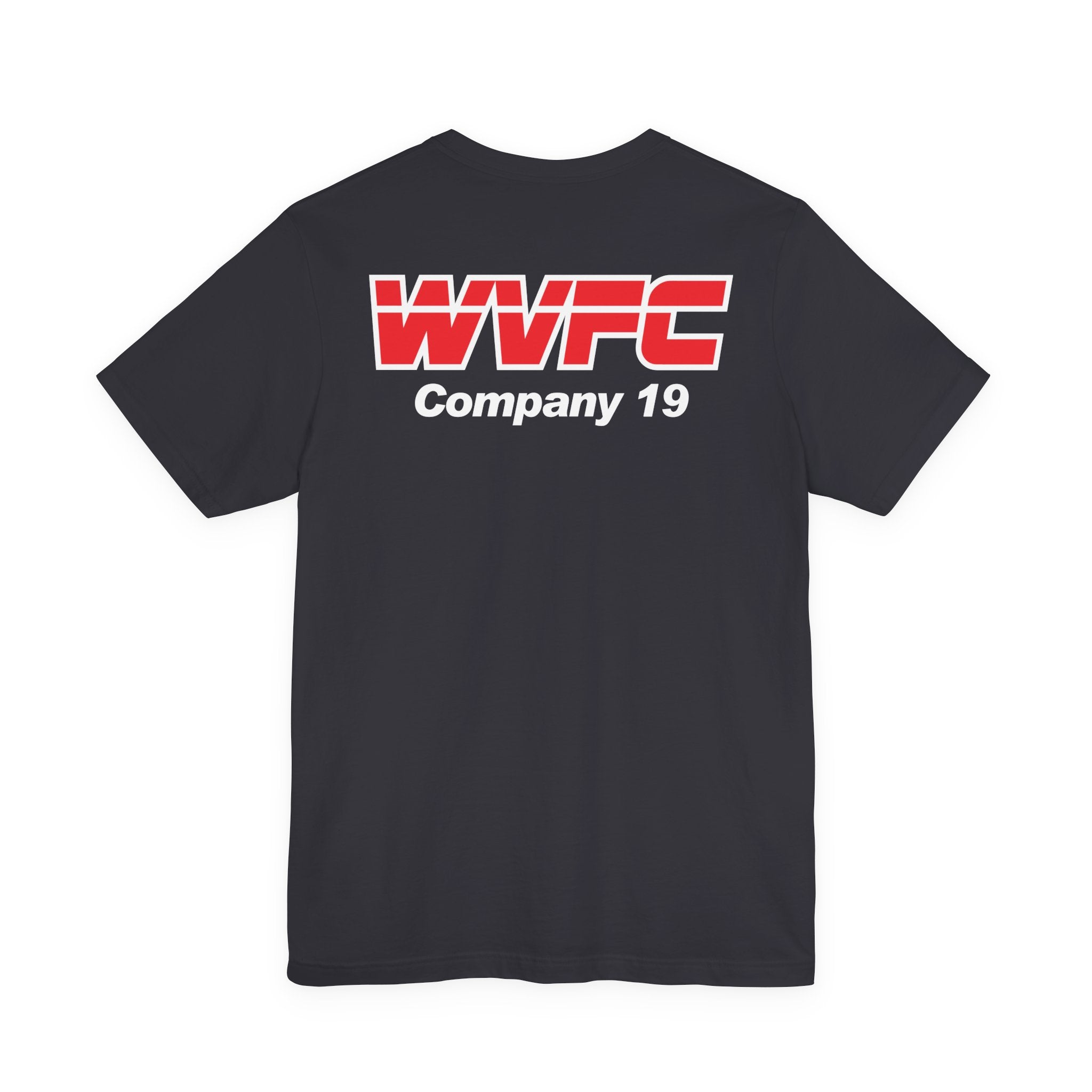 WVFC FD Logo wht Red Back wht- Unisex Jersey Short Sleeve Tee