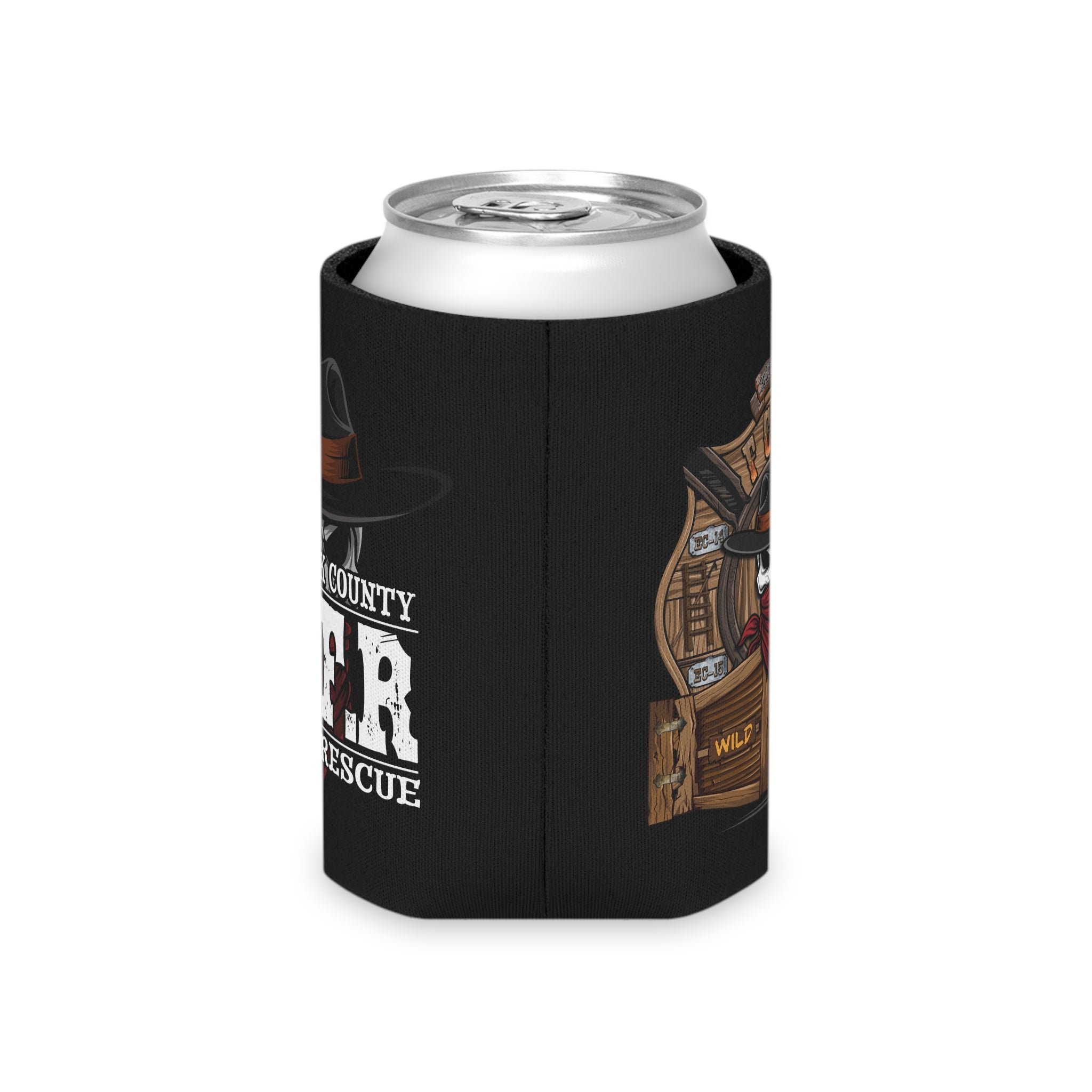 Frederick County VA Fire Fire Black Can Cooler