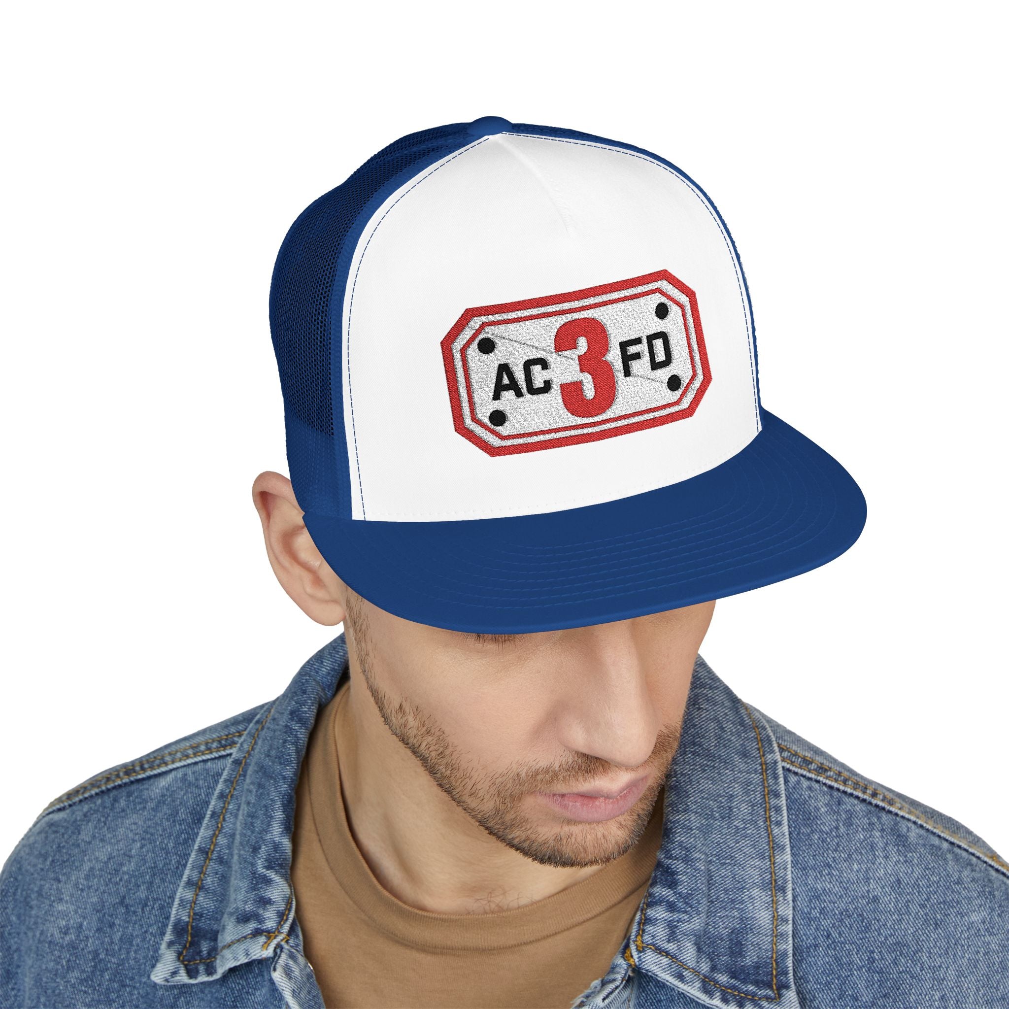 Arlington Engine 3 (requested different style hat) - 5 Panel Trucker Cap (Embroidery)