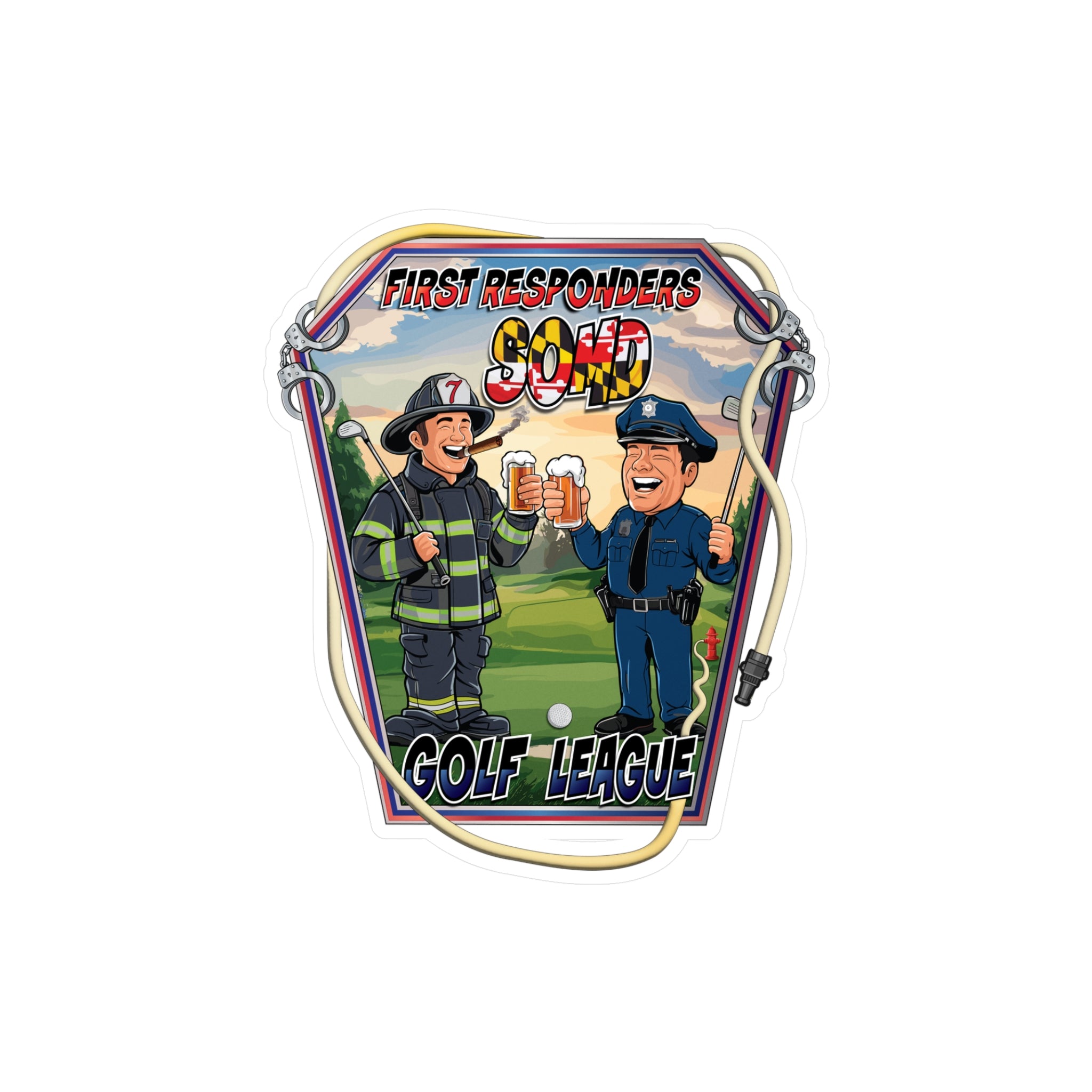 Kiss-Cut Vinyl Decals - SOMD First Responder Golf League