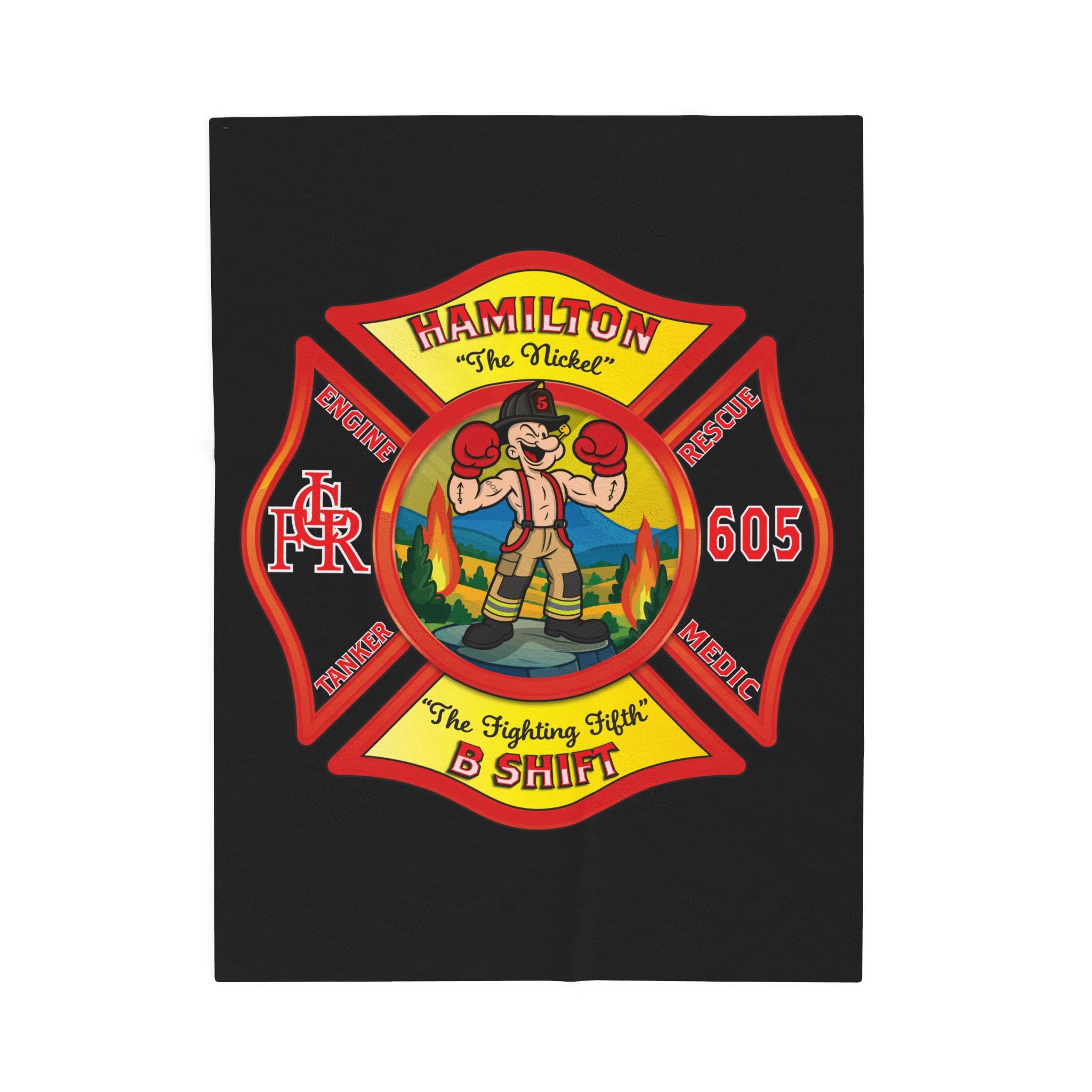 LCFR Hamilton Station 5 - Black Velveteen Plush Blanket