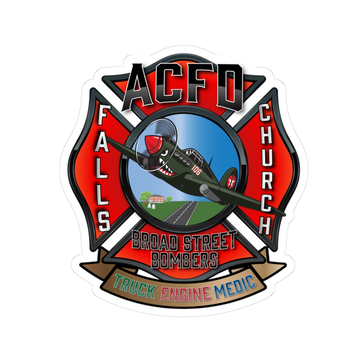 Station 6 Broad Street Bombers Kiss-Cut Stickers