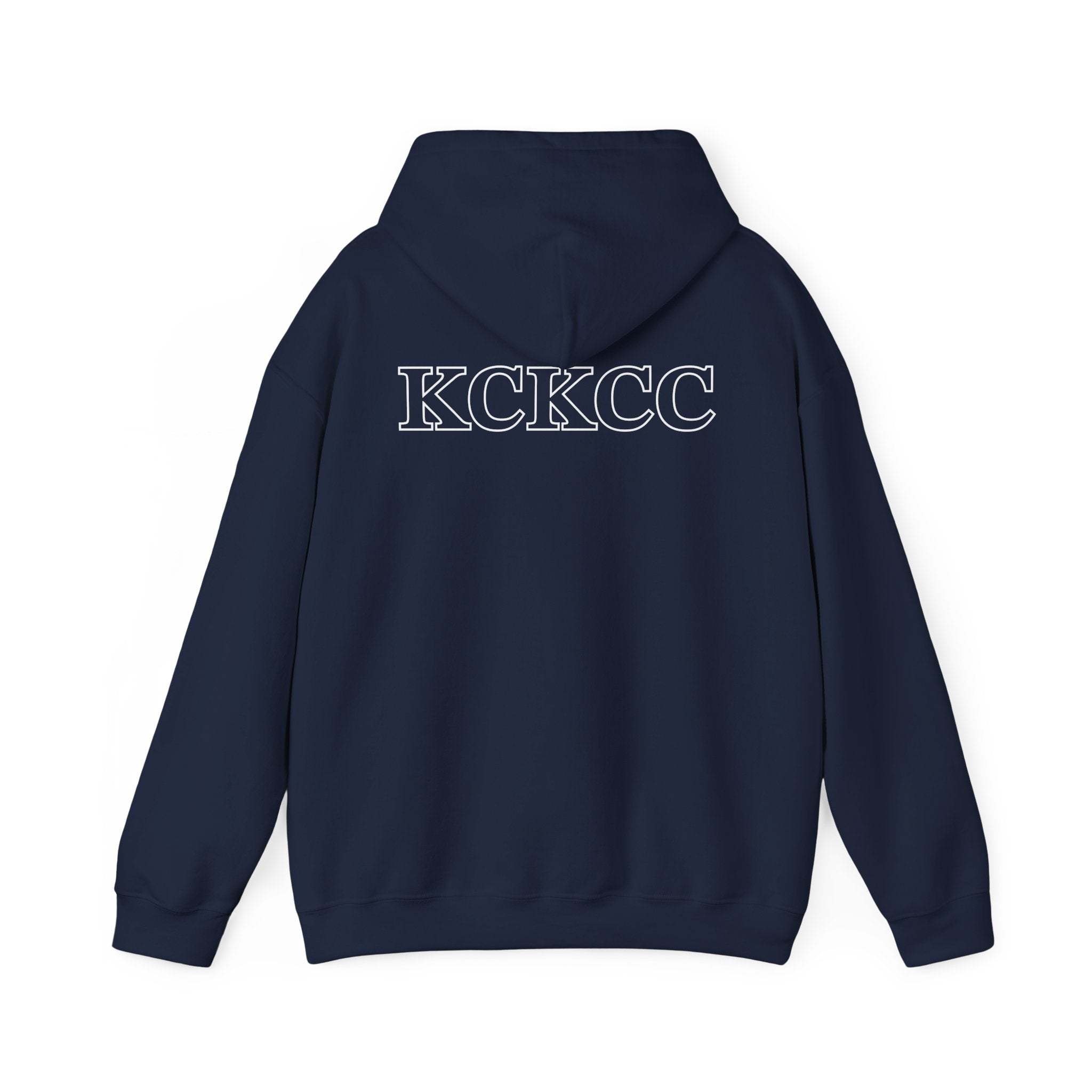 KCKCC Police Badge White outline - Gildan 18500 Unisex Heavy Blend™ Hooded Sweatshirt