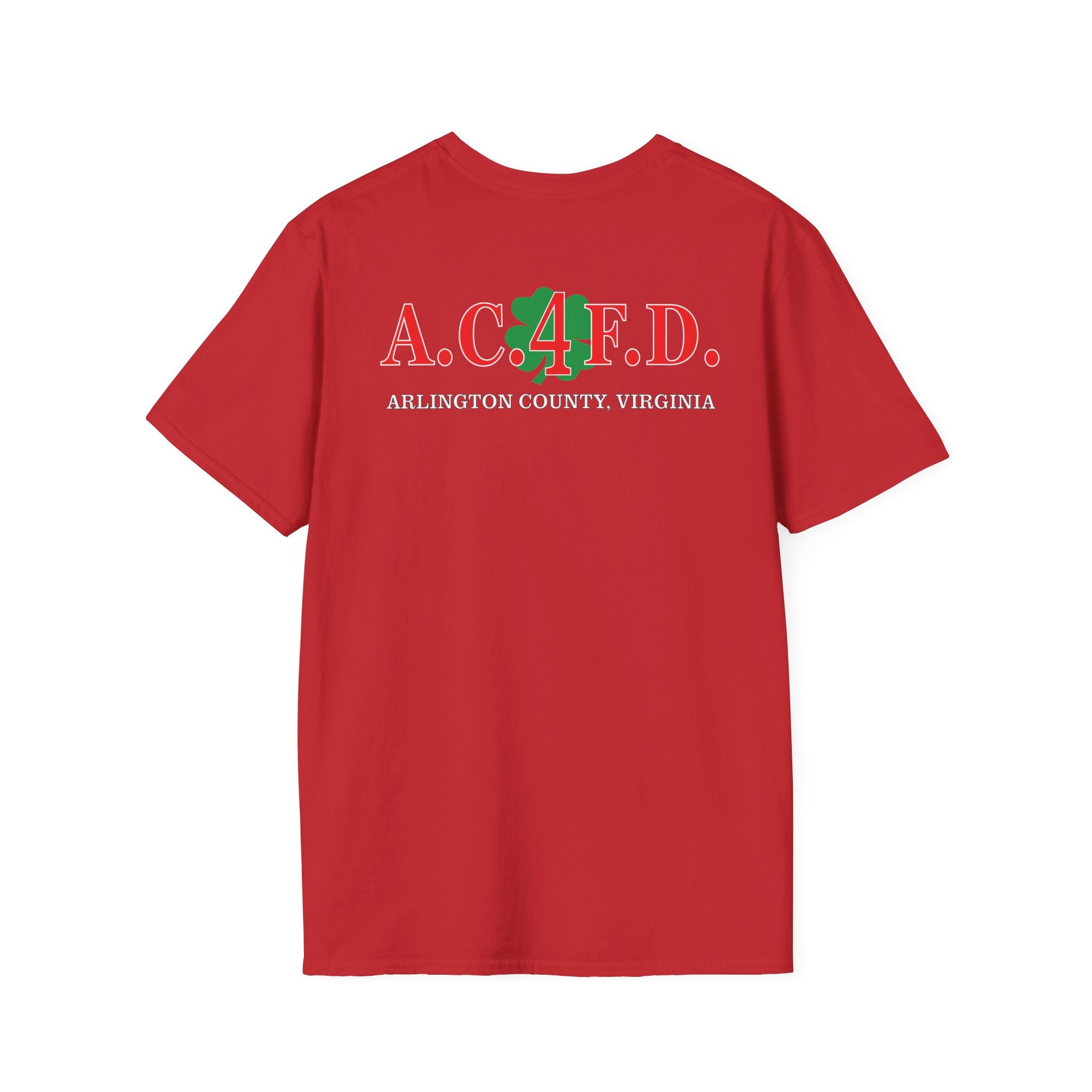 Station 4 Clover front / acfd clover back - Gildan Soft Cotton Softstyle T-Shirt