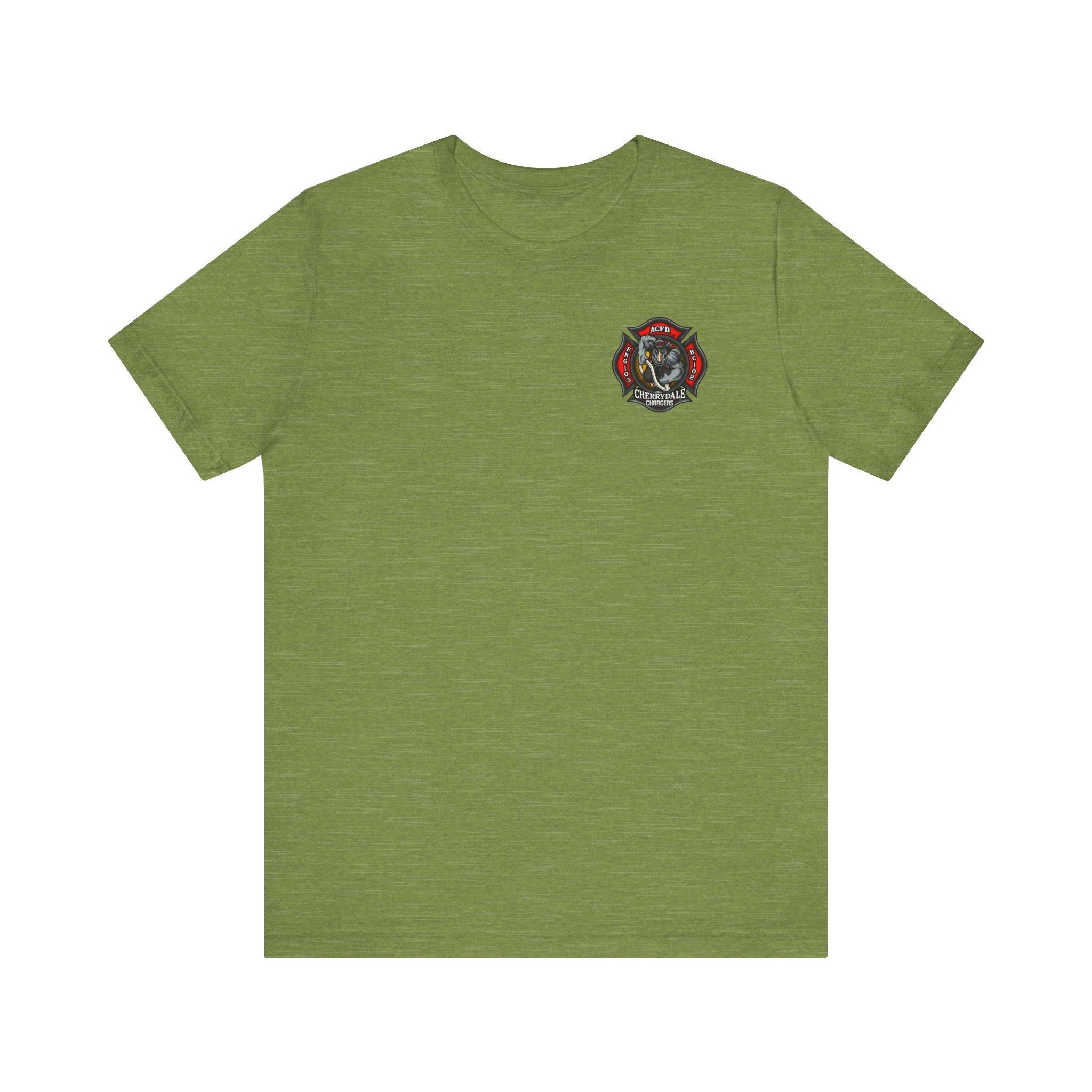 Station 3 Rhino Logo Firefighter Back - Bella+Canvas Soft Unisex Tee-