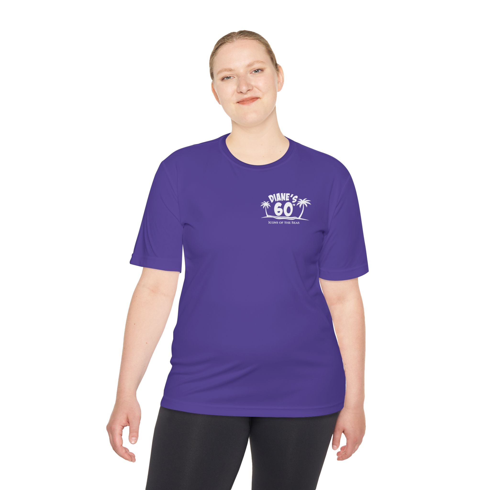 Diane Birthday Cruise White Text- Unisex Moisture Wicking Tee