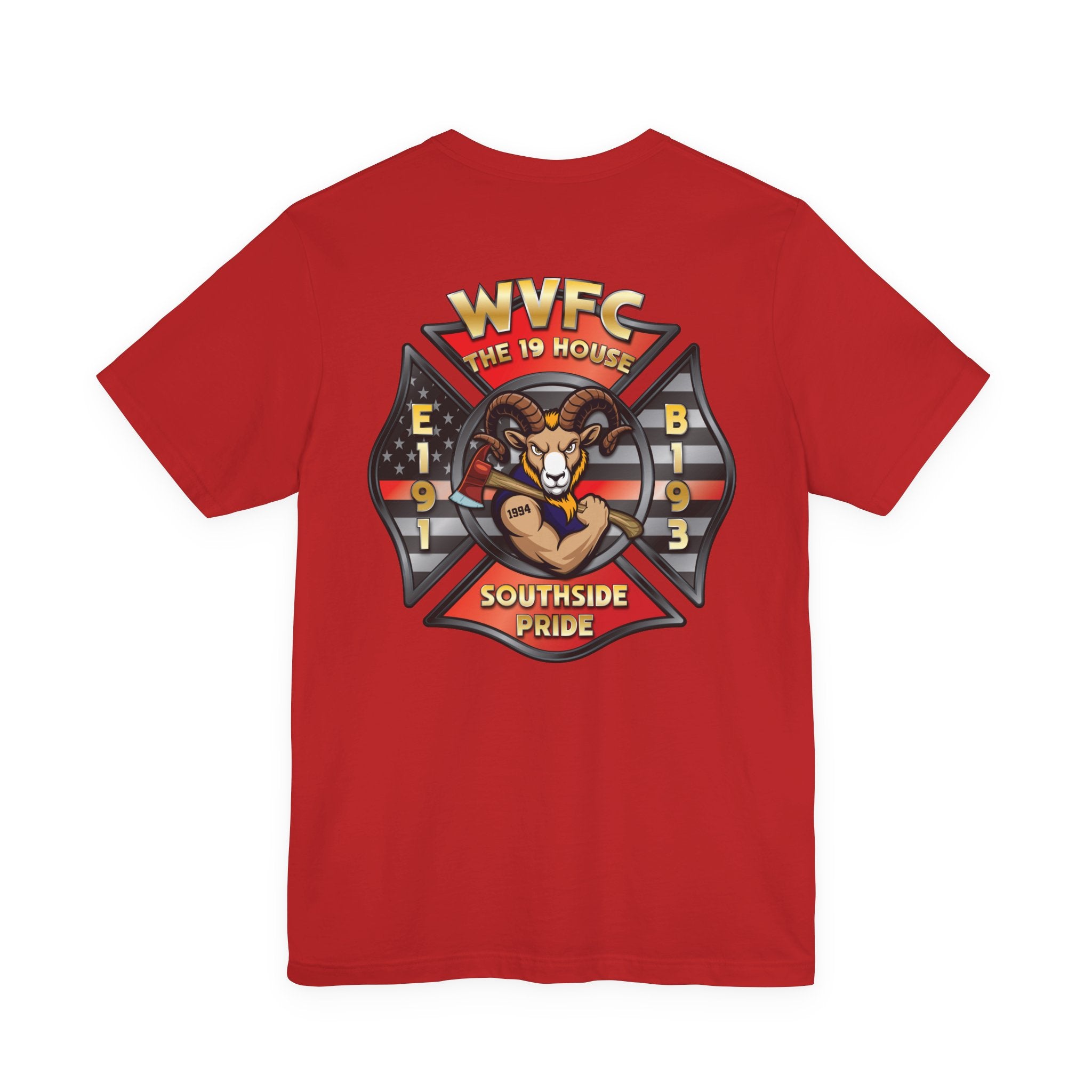WVFC Goat Version 4 Goat Back - Unisex Jersey Short Sleeve Tee