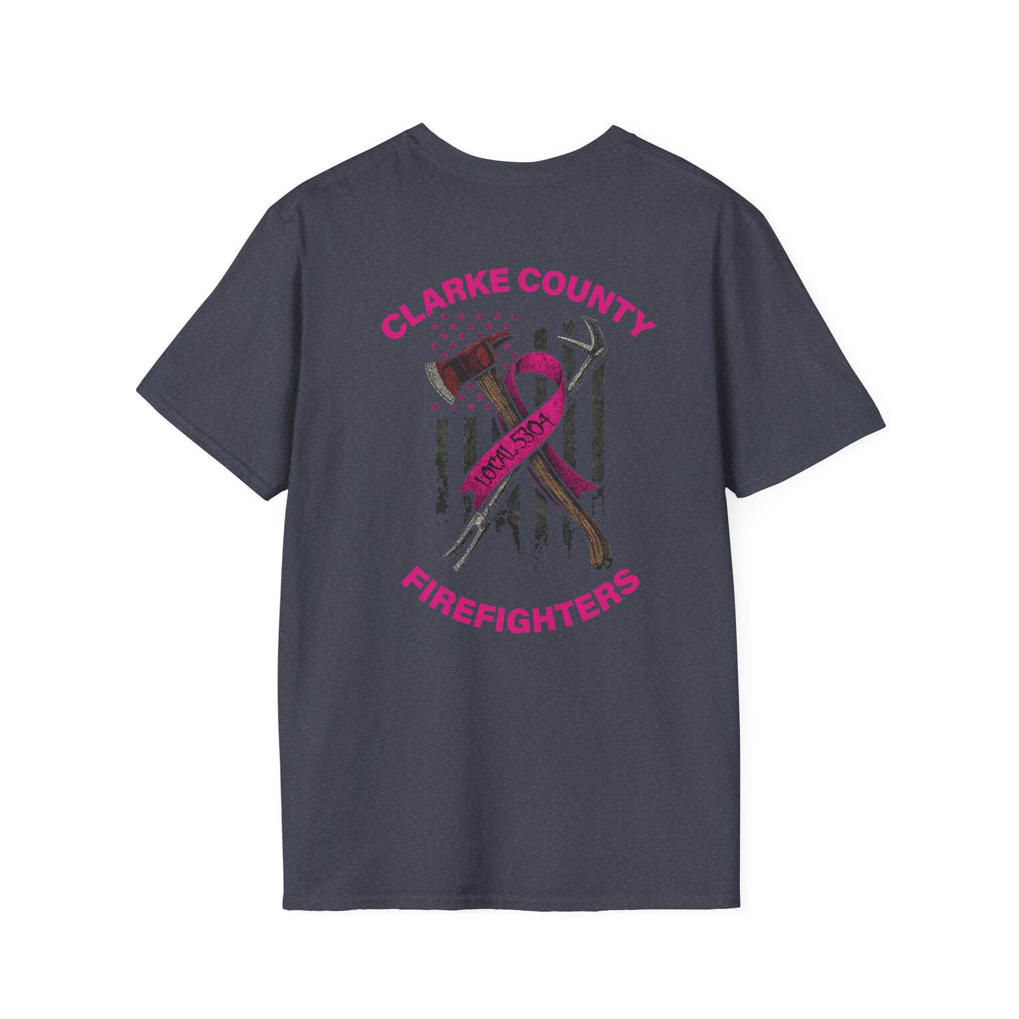 Clarke County Fire Breast Cancer (Portion of Proceeds go to Local 5304) - Gildan Soft Cotton Softstyle T-Shirt