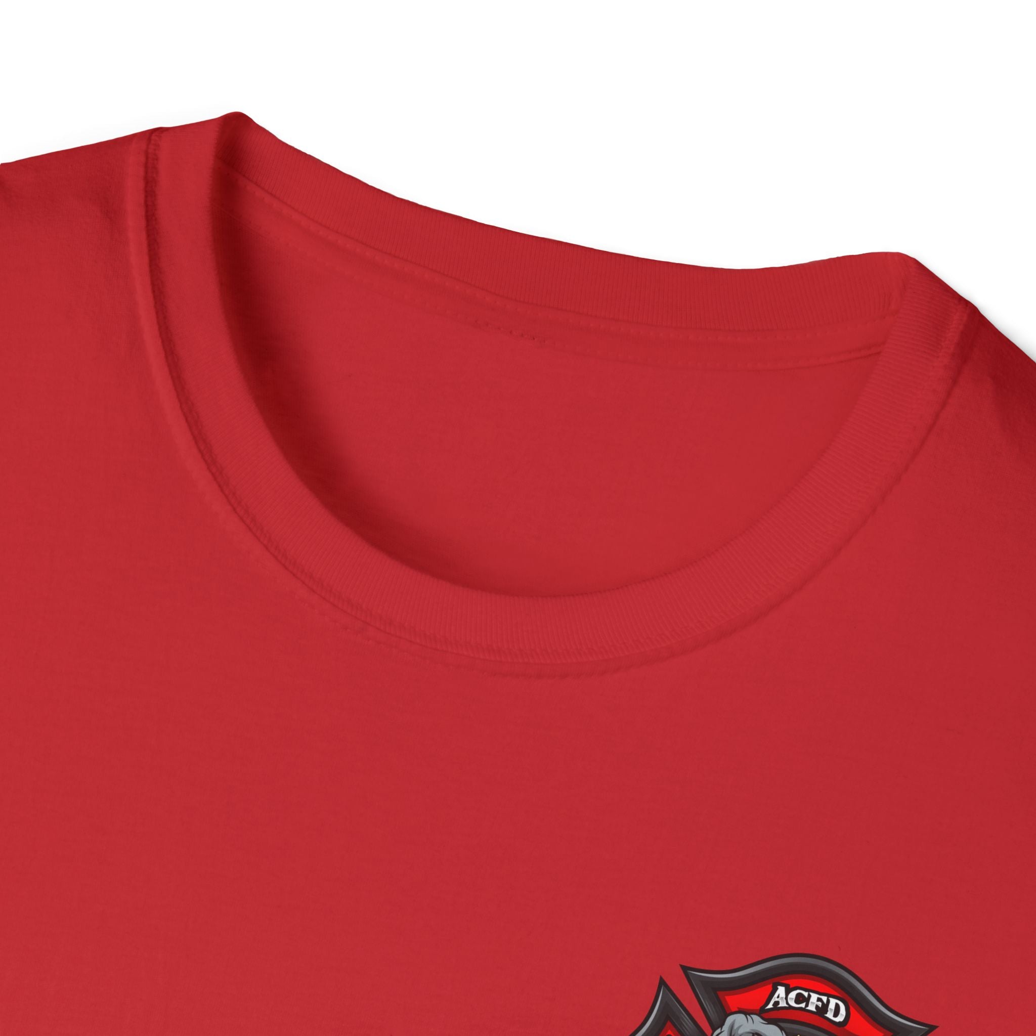 Station 3 Rhino Logo Firefighter Back - Gildan Soft Cotton Softstyle T-Shirt