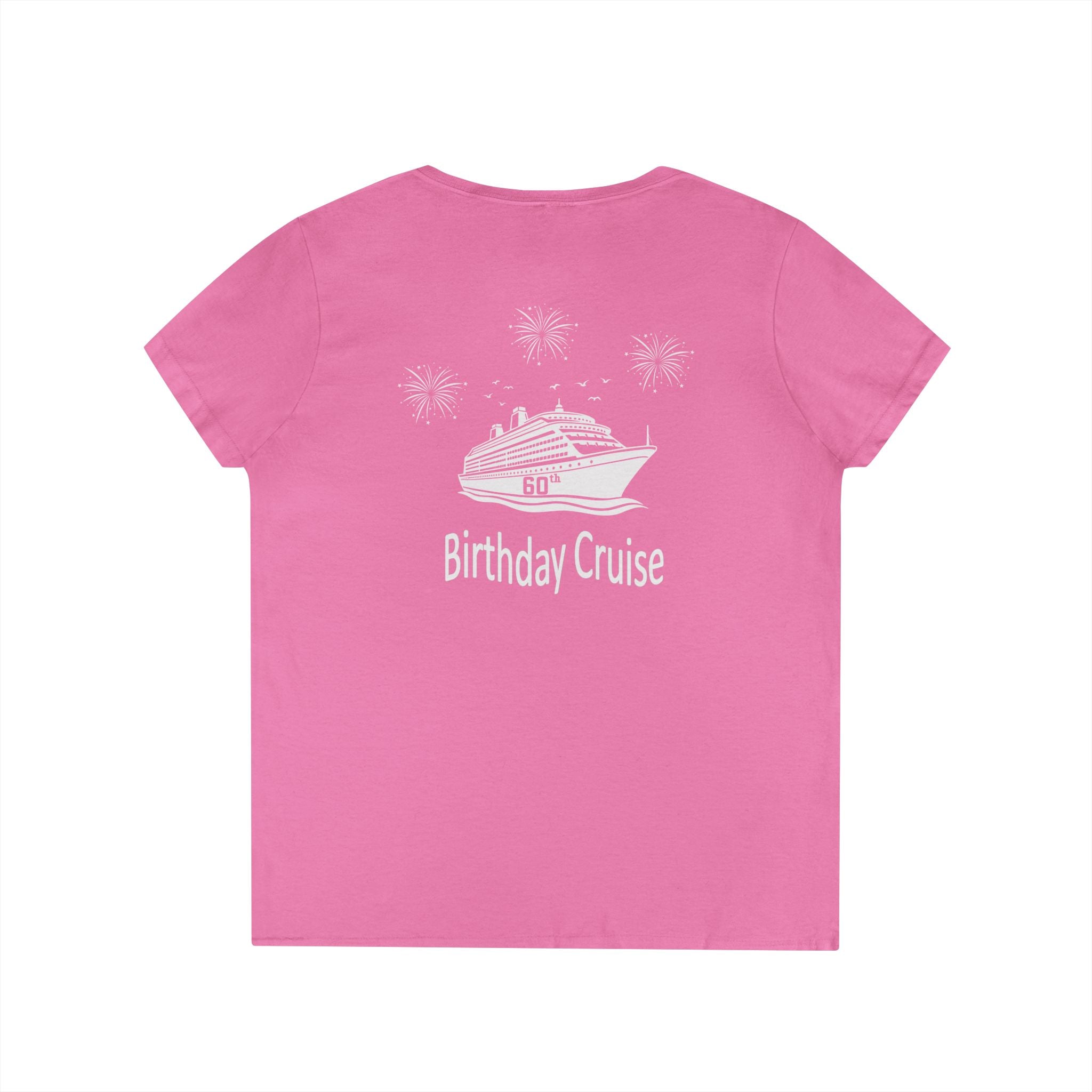 Renee Family Cruise White - Ladies' Cotton V-Neck T-Shirt