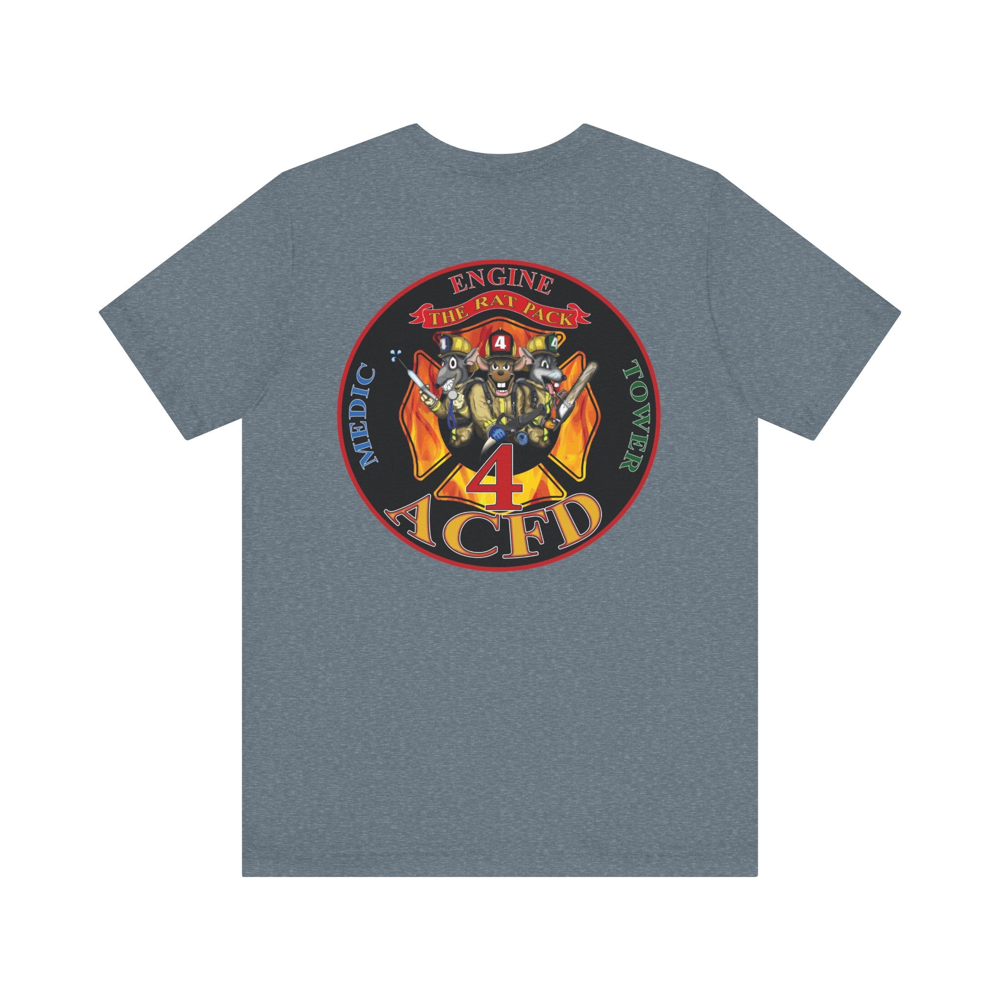 Station 4 RatPack on Back Clover Front - Bella+Canvas Soft Unisex Tee