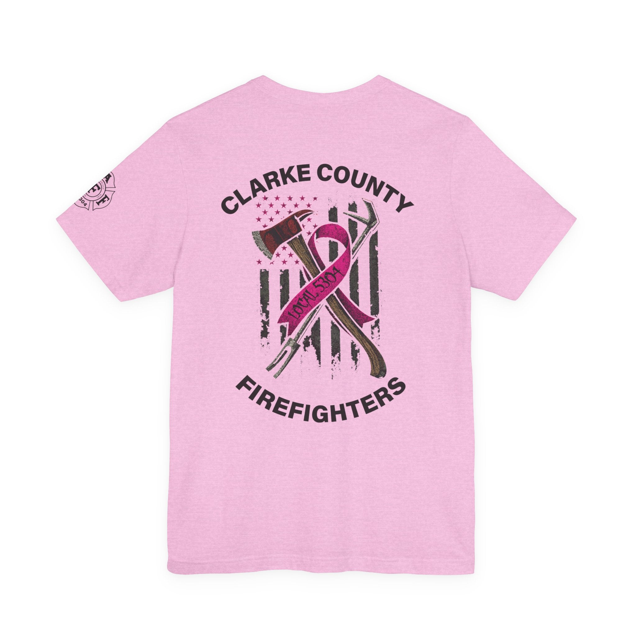 Clarke County Patch Fire Breast Cancer (Portion of Proceeds go to Local 5304) - Bella+Canvas Soft Jersey Cotton Unisex Tee