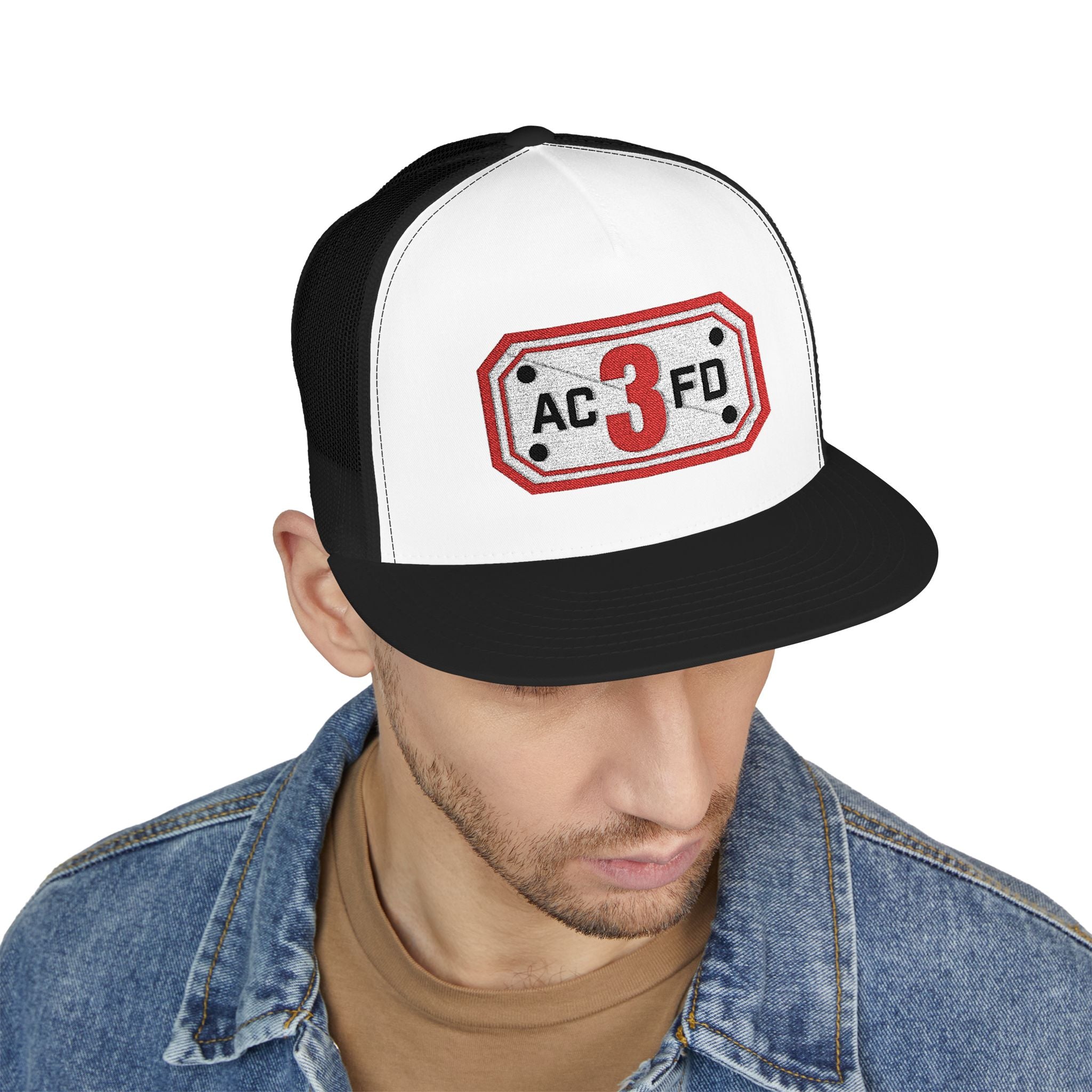 Arlington Engine 3 (requested different style hat) - 5 Panel Trucker Cap (Embroidery)