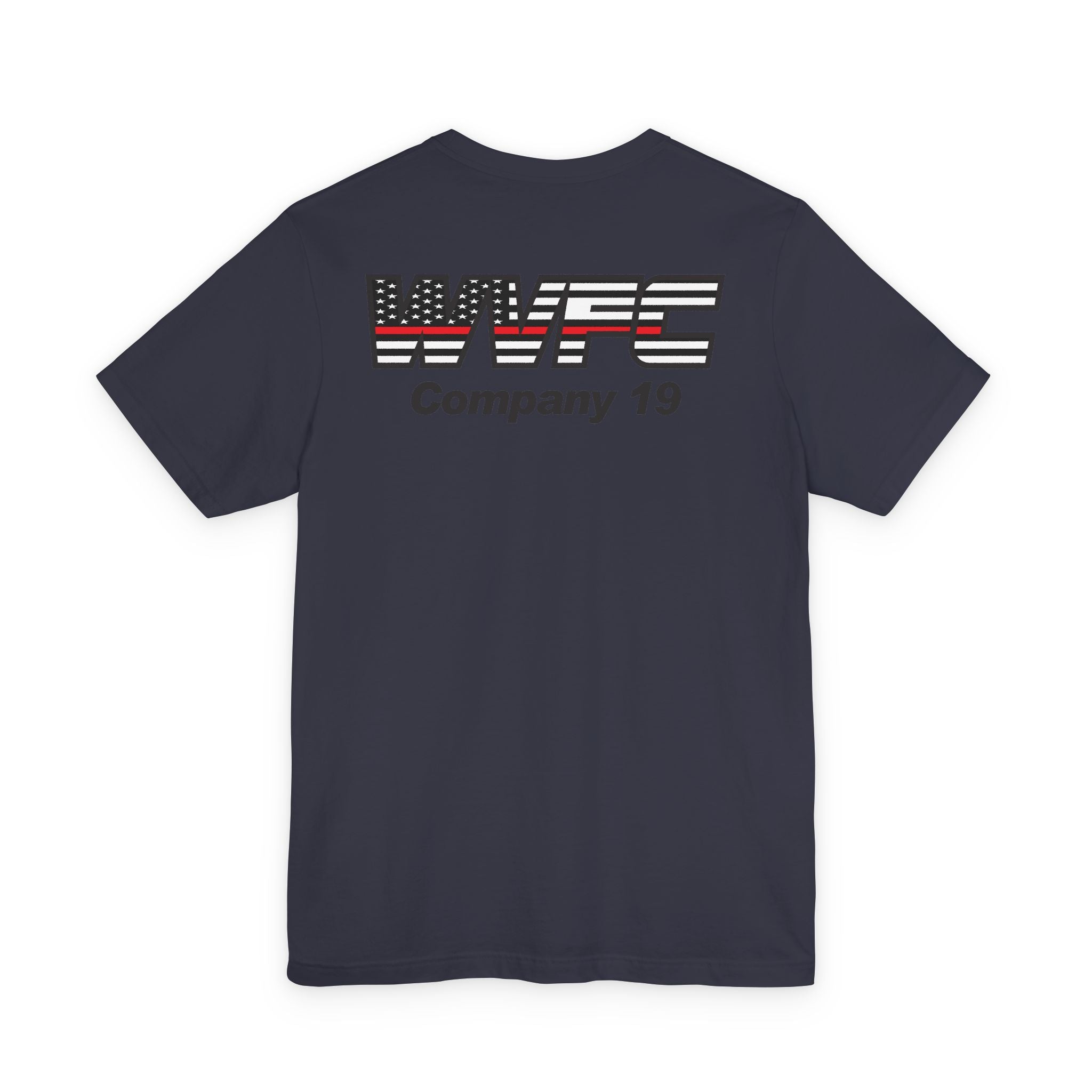 WVFC Goat Logo 2 Version 3 Red Line Flag blk- Unisex Jersey Short Sleeve Tee