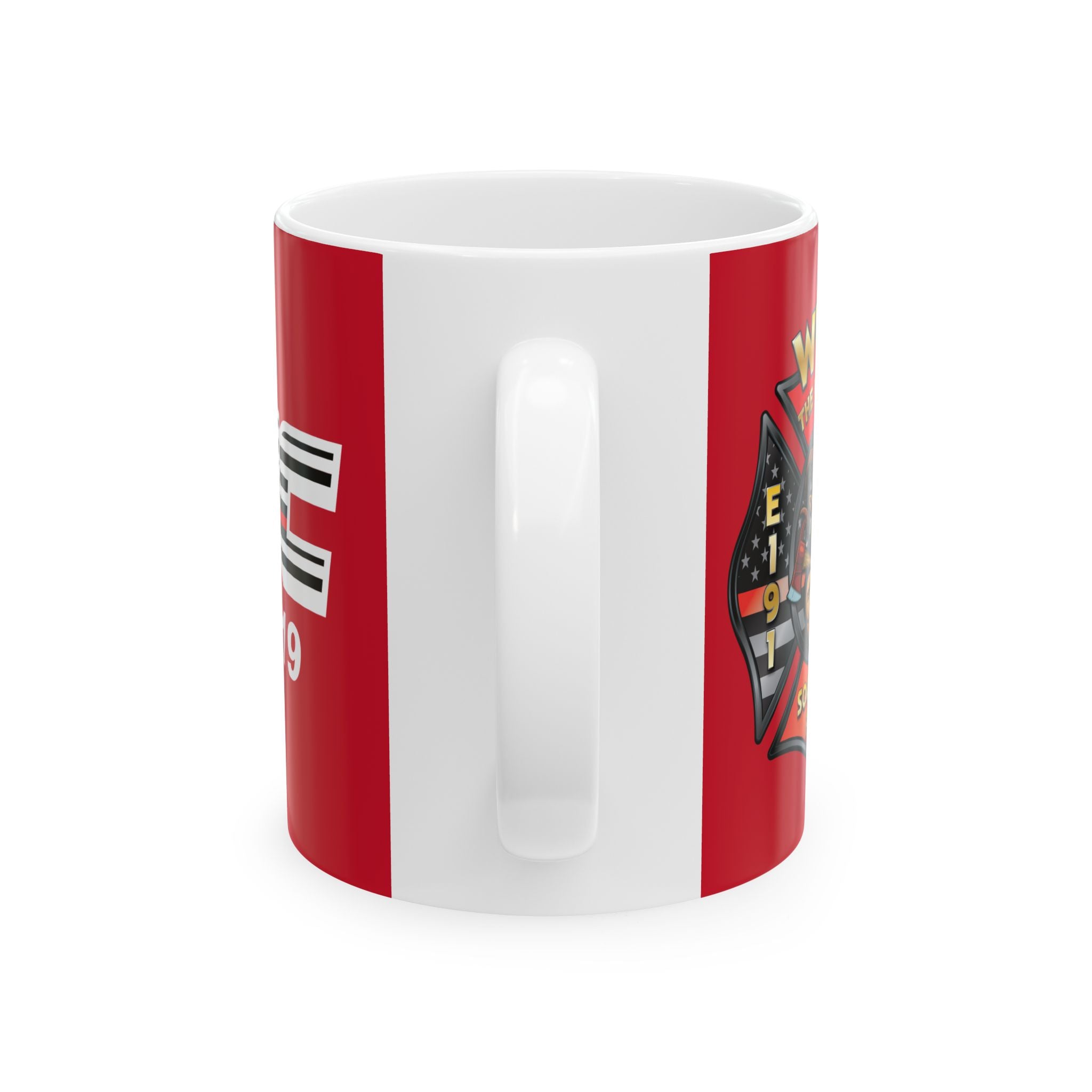 WVFC Goat Logo 1 version 3 Red Line Flag - Ceramic Mug, (11oz)