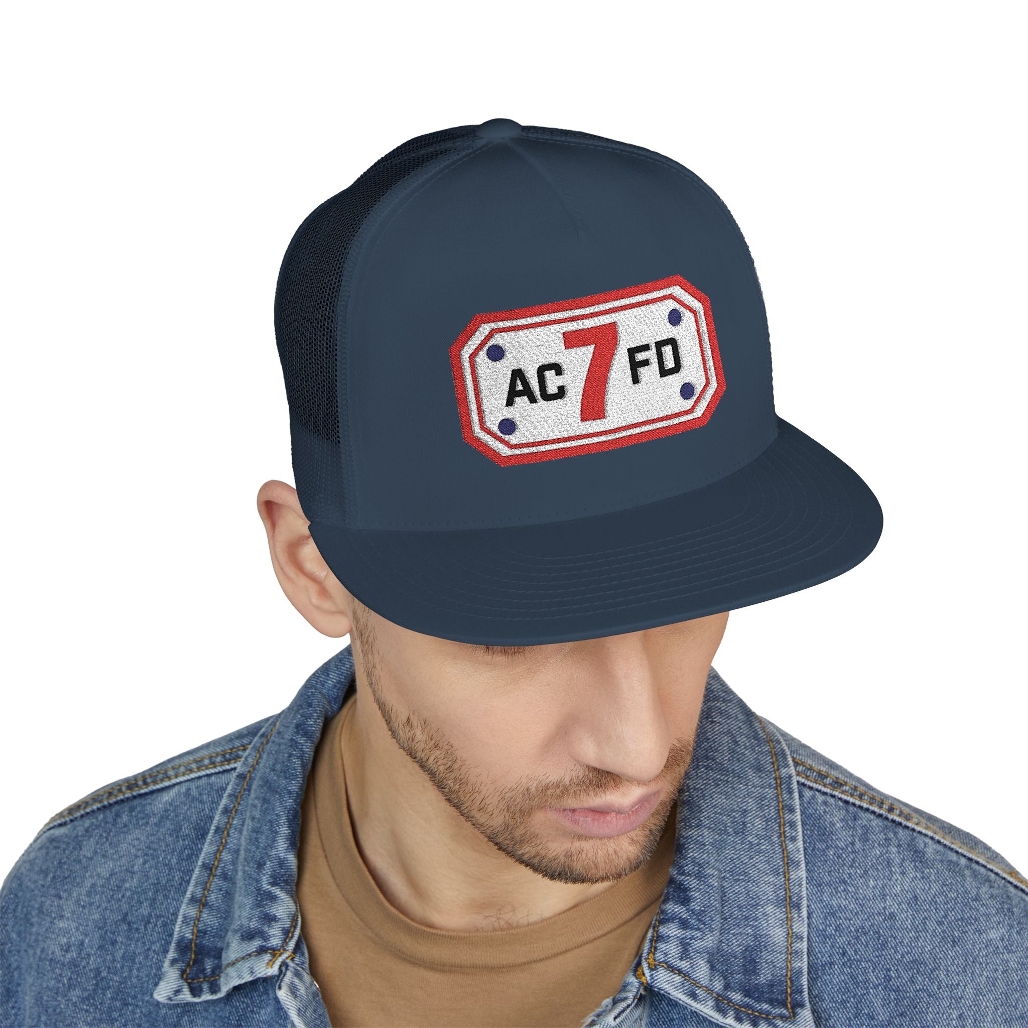 Arlington Engine 7 (requested different style hat) - 5 Panel Trucker Cap (Embroidery)
