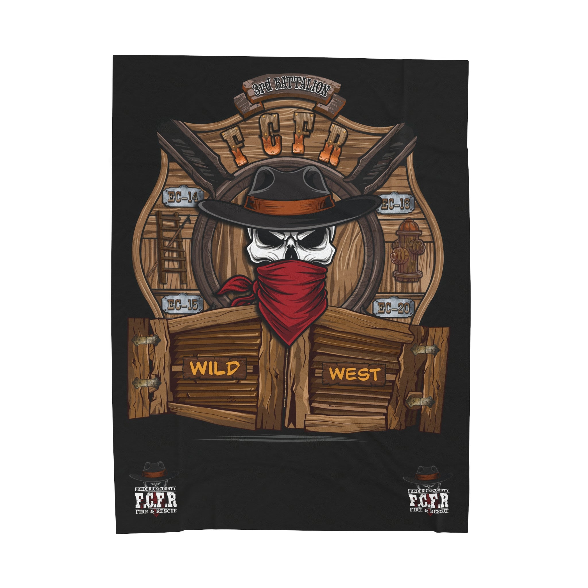 Frederick County Va Wild West - Velveteen Plush Blanket