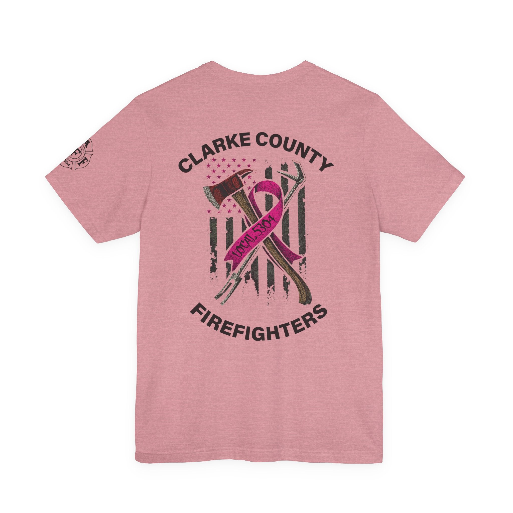 Clarke County Patch Fire Breast Cancer (Portion of Proceeds go to Local 5304) - Bella+Canvas Soft Jersey Cotton Unisex Tee