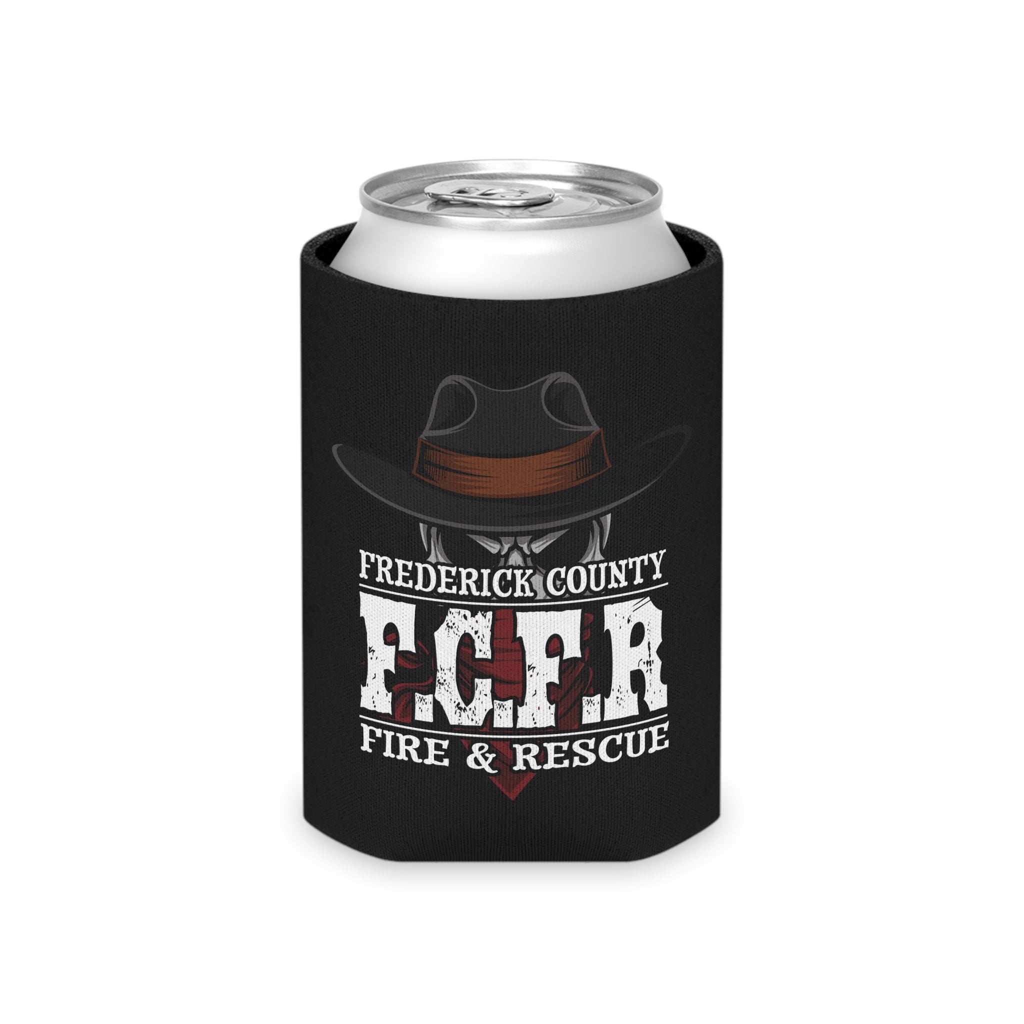 Frederick County VA Fire Fire Black Can Cooler