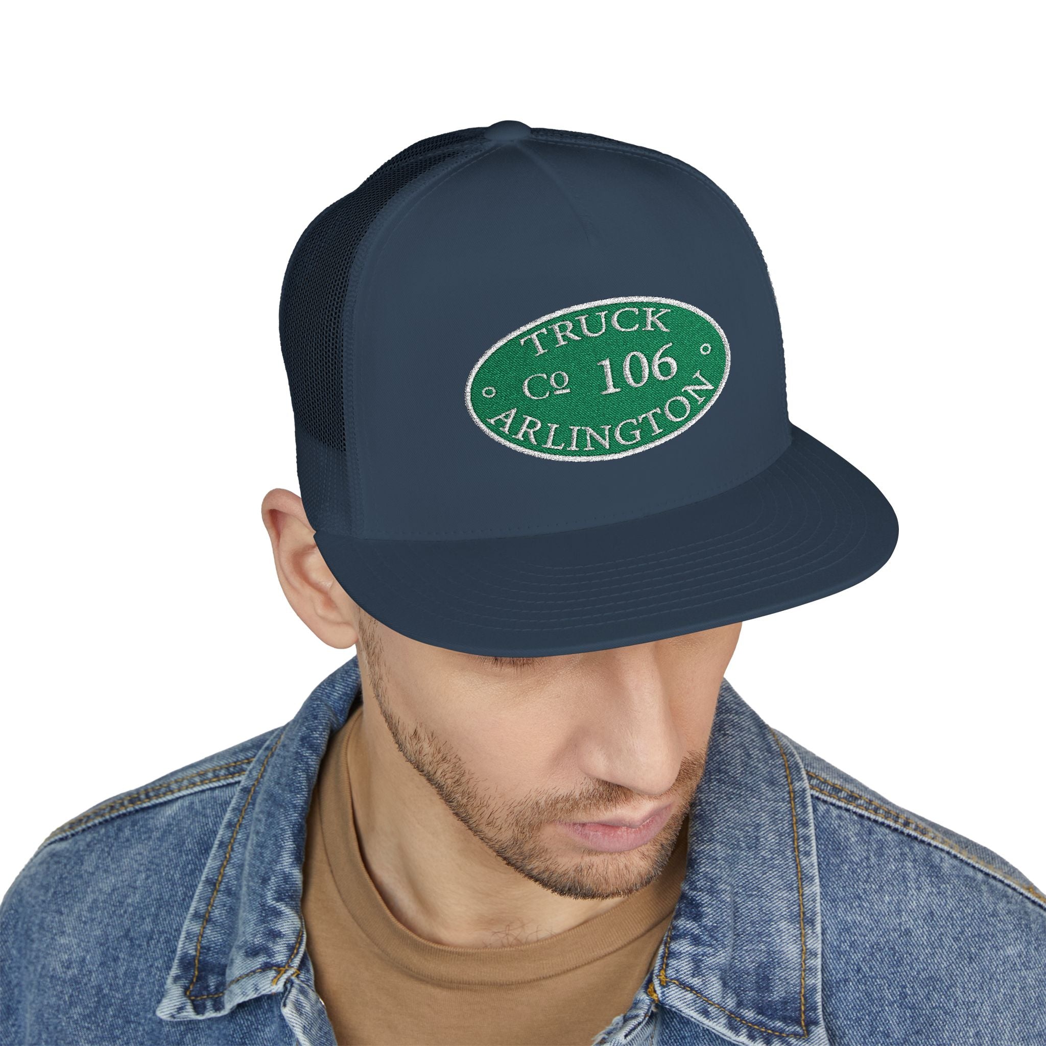 Arlington Truck 6 cirlce patch - 5 Panel Trucker Cap (Embroidery)
