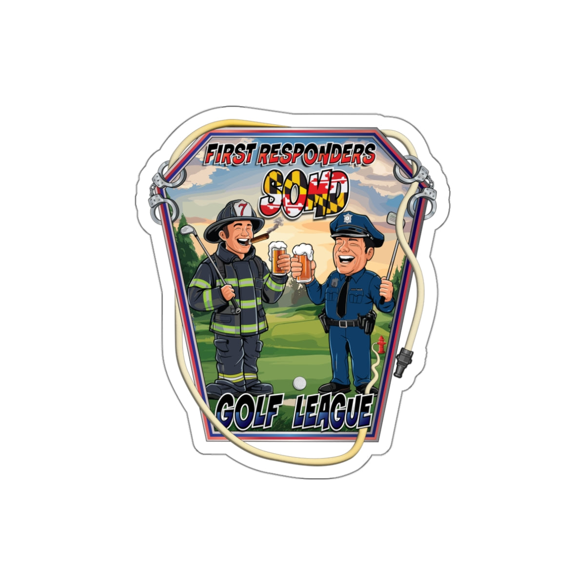Die-Cut Stickers - SOMD First Responder Golf League
