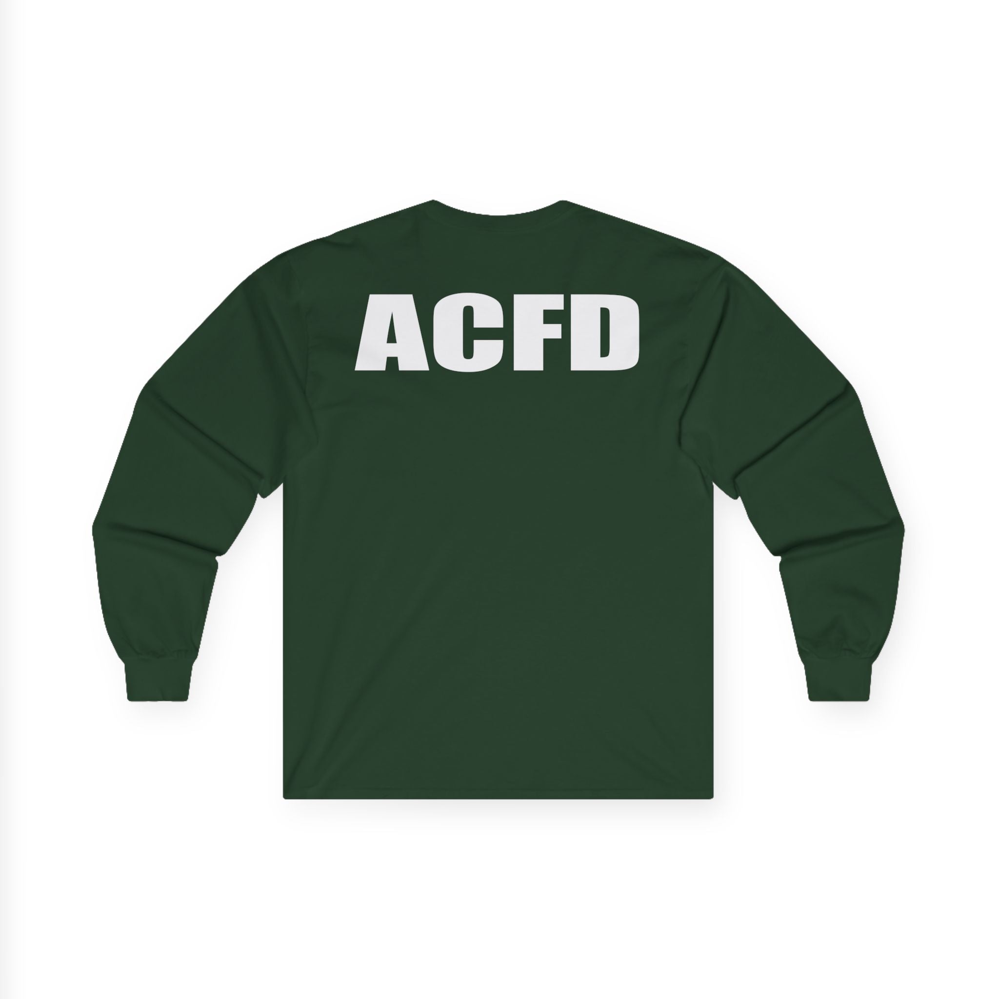 Arlington Station 3 Rhino front/ACFD FF back - Unisex Ultra Cotton Gildan Long Sleeve Tee