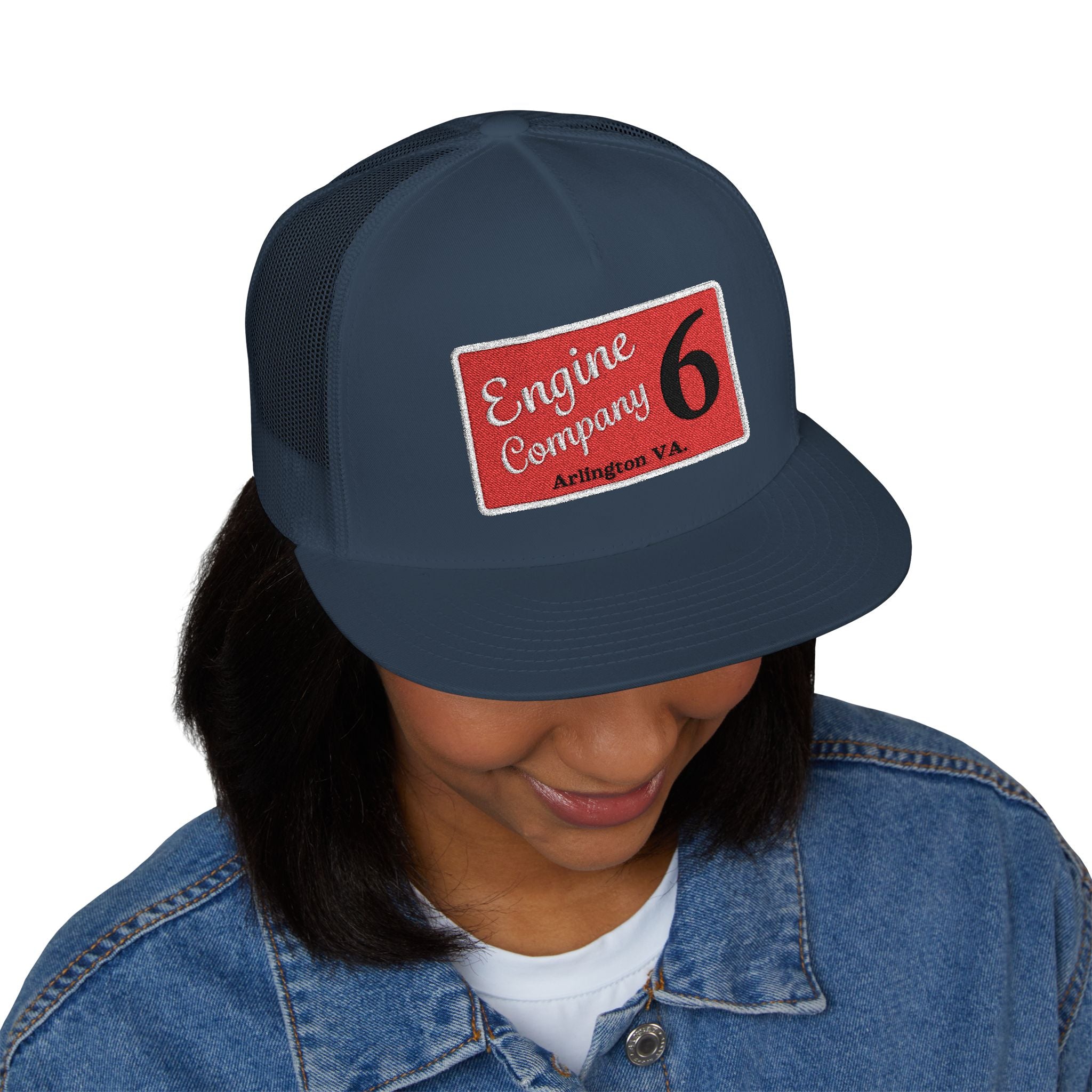 Arlington Engine Company 6 - 5 Panel Trucker Cap (Embroidery)
