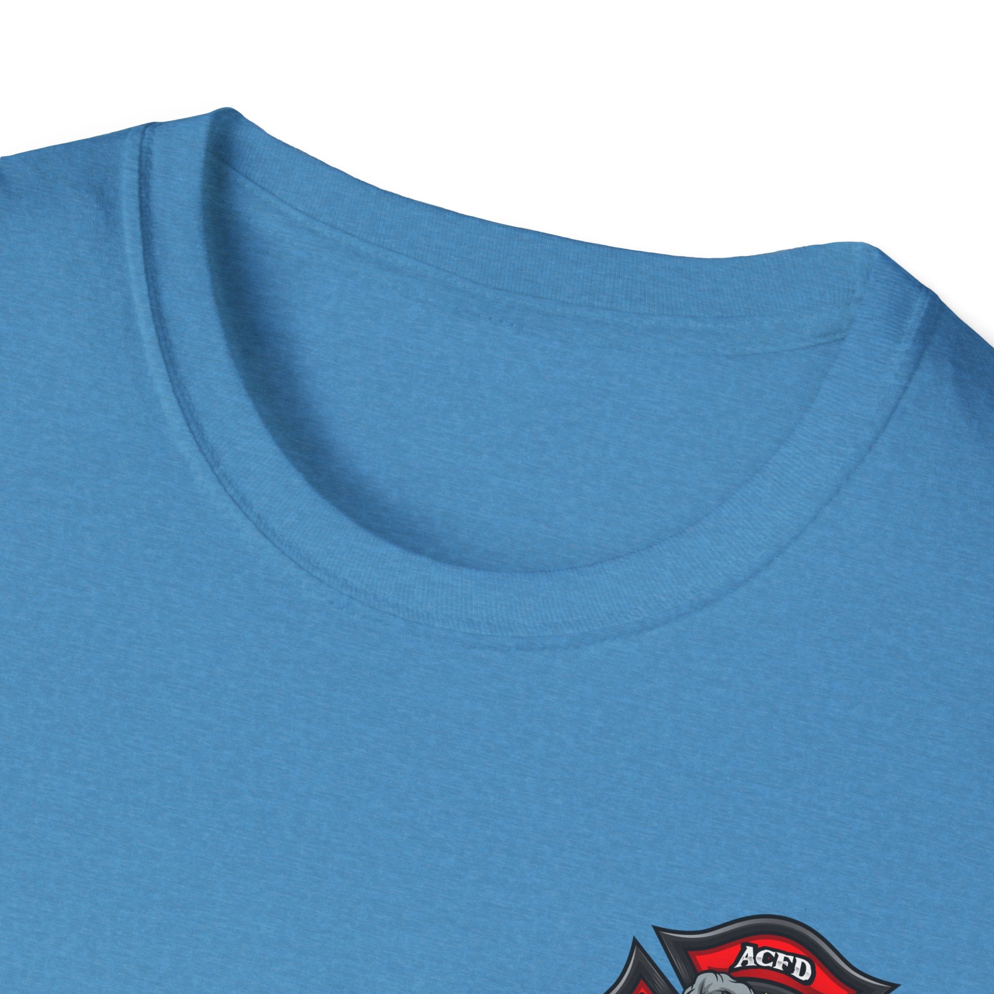 Station 3 Rhino Logo Firefighter Back - Gildan Soft Cotton Softstyle T-Shirt