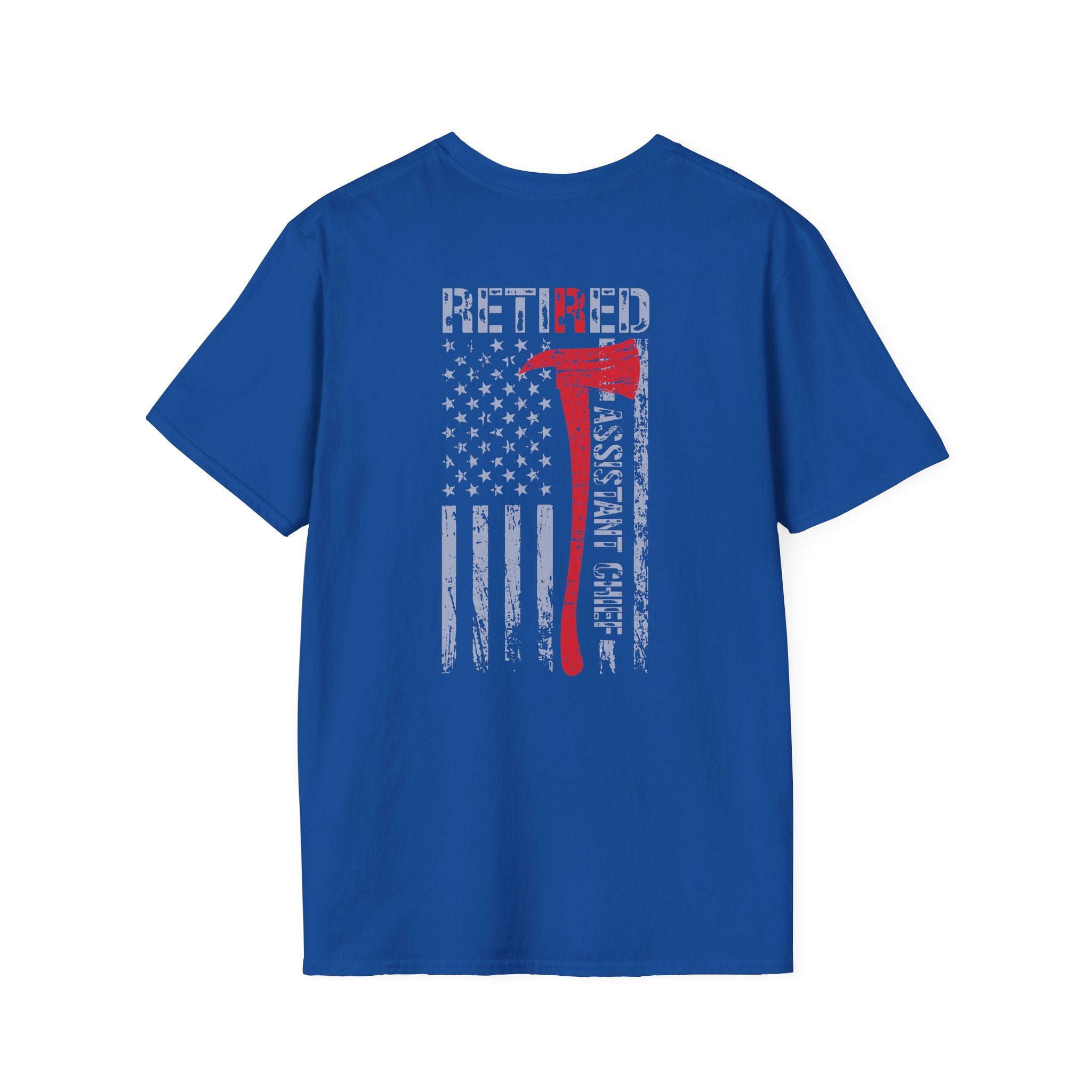 Retired Assistant Chief US Flag - Unisex Softstyle T-Shirt
