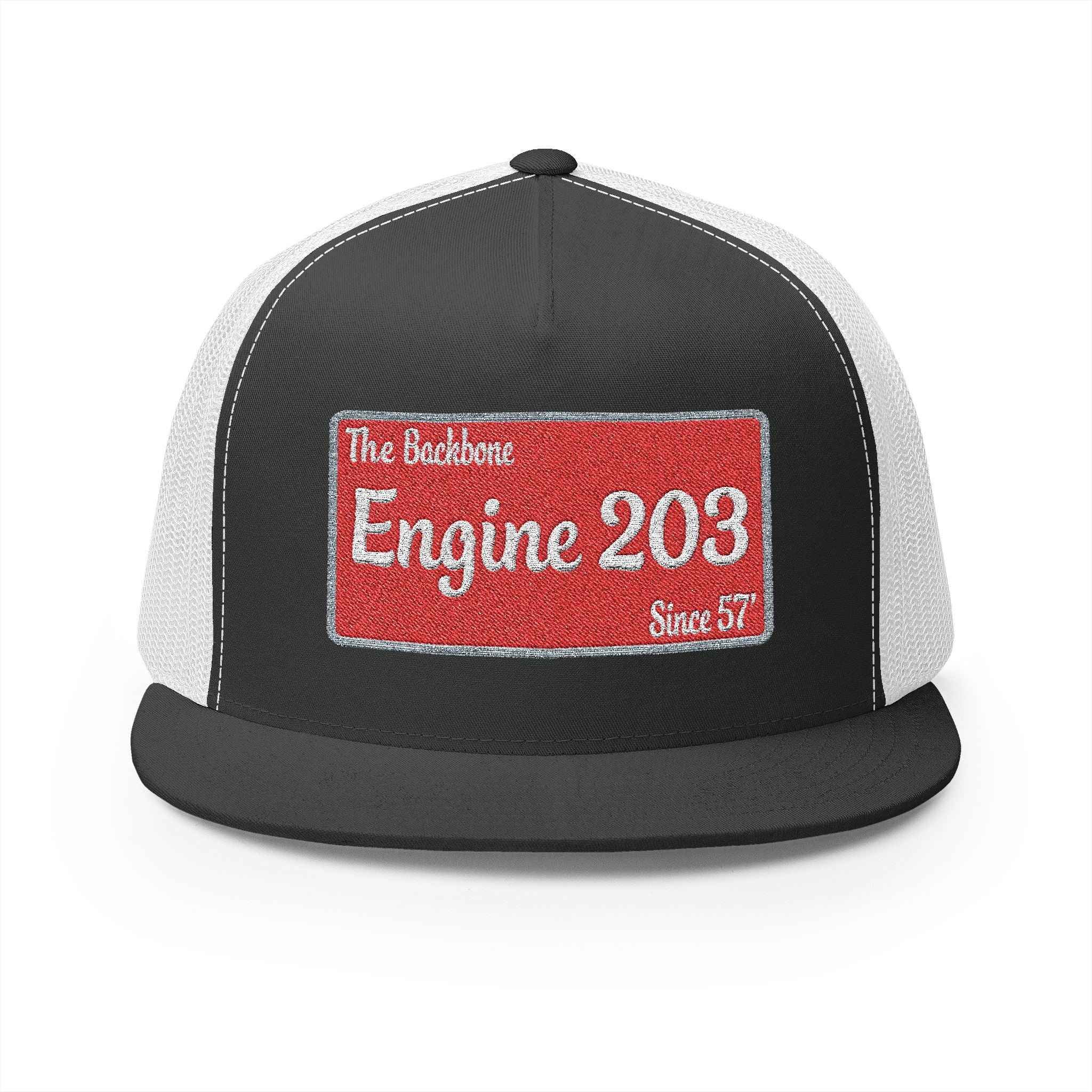 Engine 203 Remount Raiders -5 Panel Trucker Cap (Embroidery)