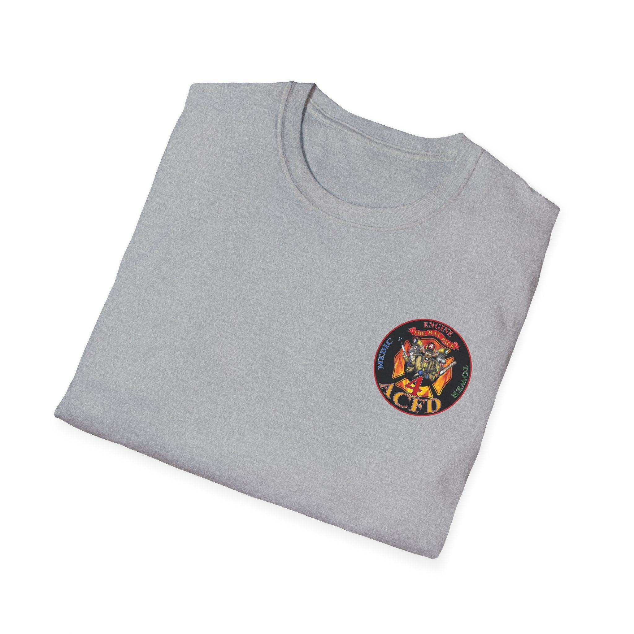 Station 4 RatPack front / acfd clover back - Gildan Soft Cotton Softstyle T-Shirt