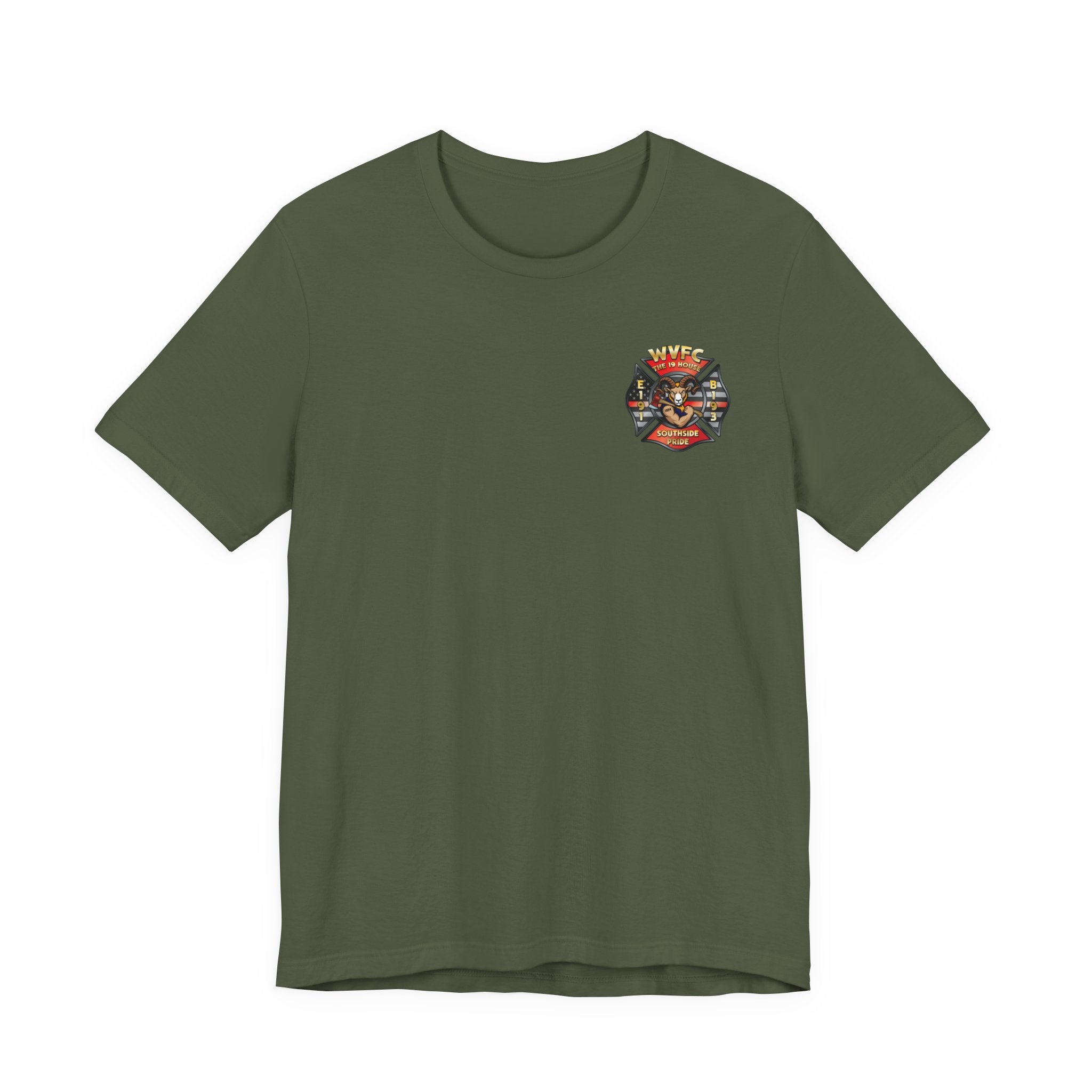 WVFC Goat Version 3 Red Line Flag Gray - Unisex Jersey Short Sleeve Tee
