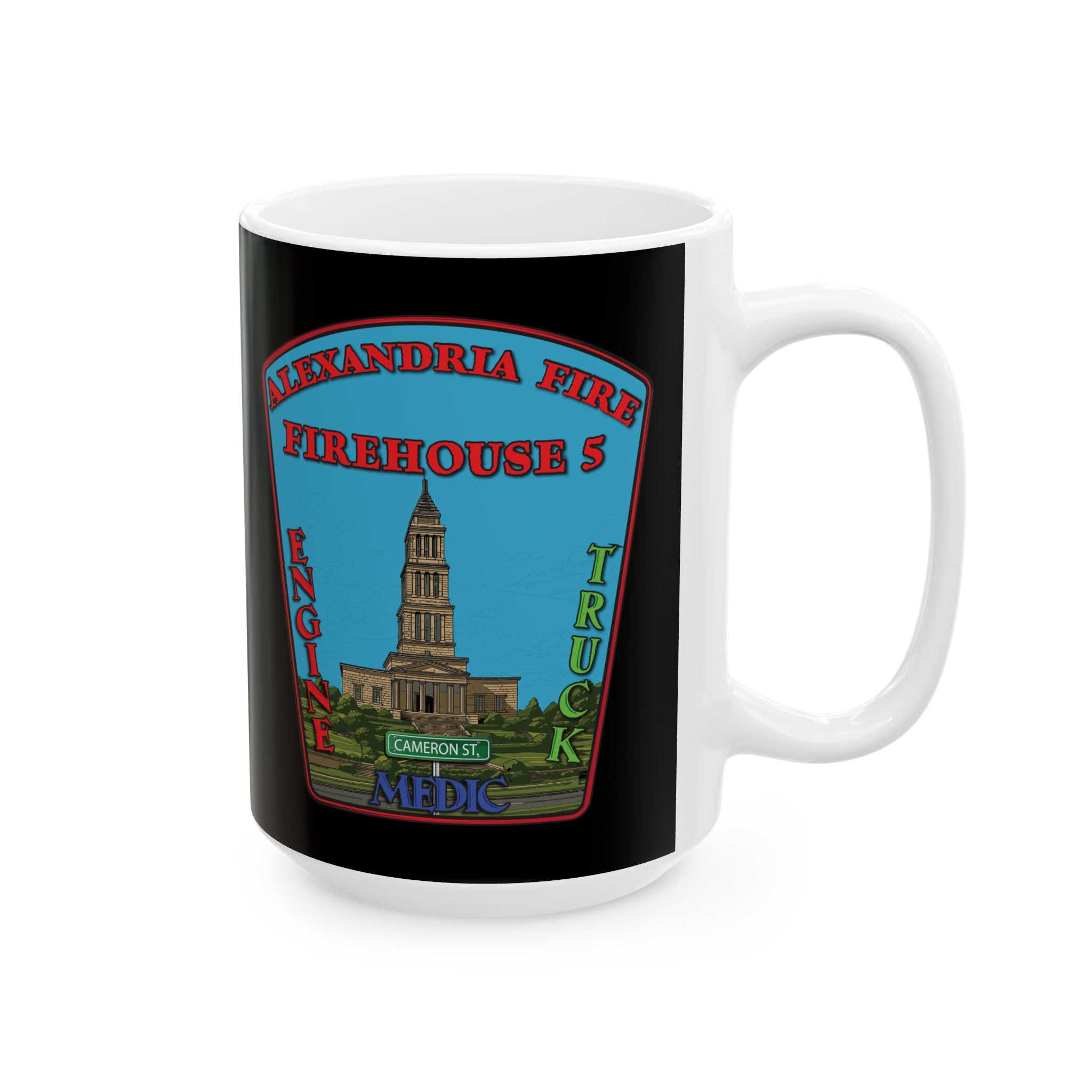 Alexandria Fire Station 5  - Black Mug, (11oz, 15oz)