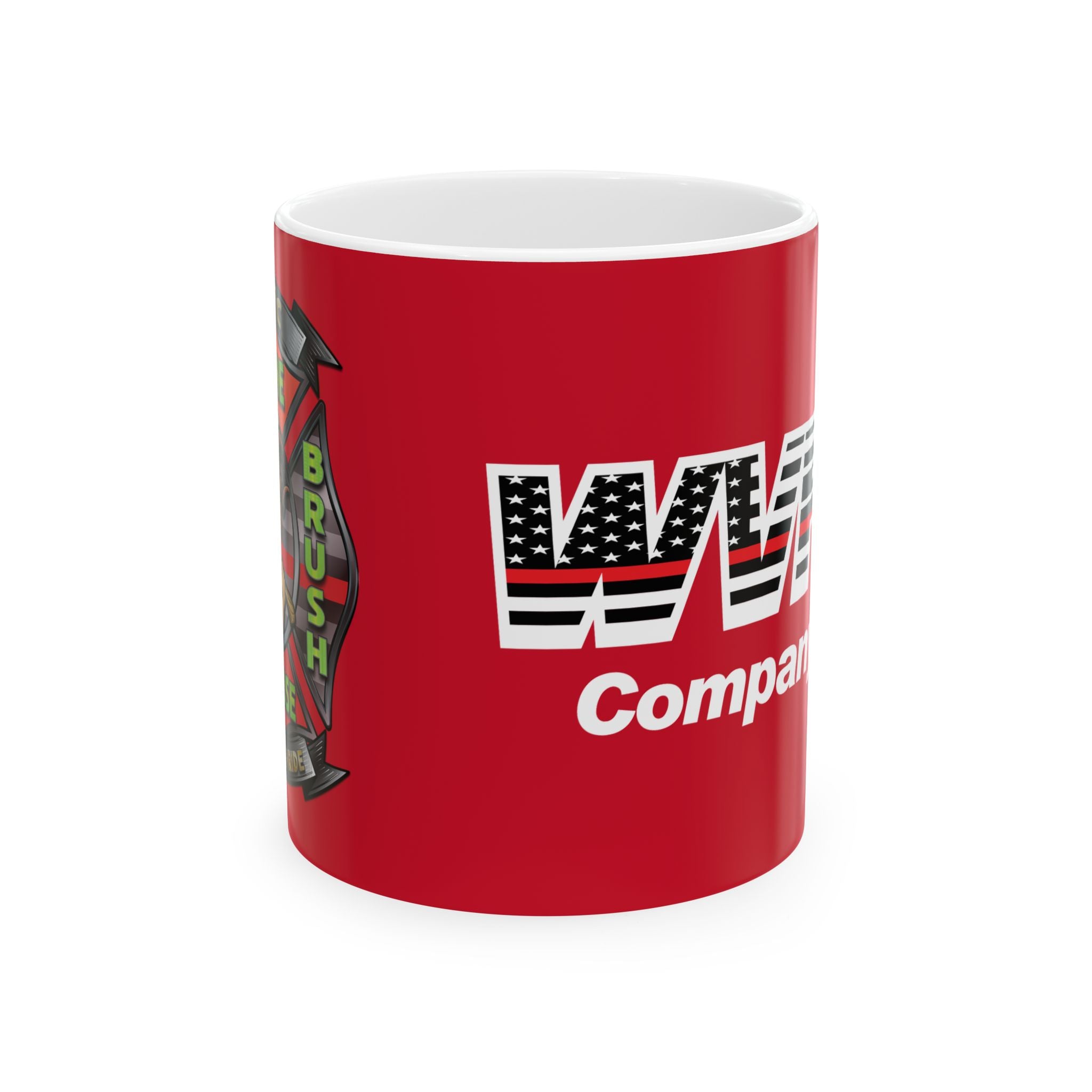WVFC Goat Logo 2 version 3 Red Line Flag - Ceramic Mug, (11oz)